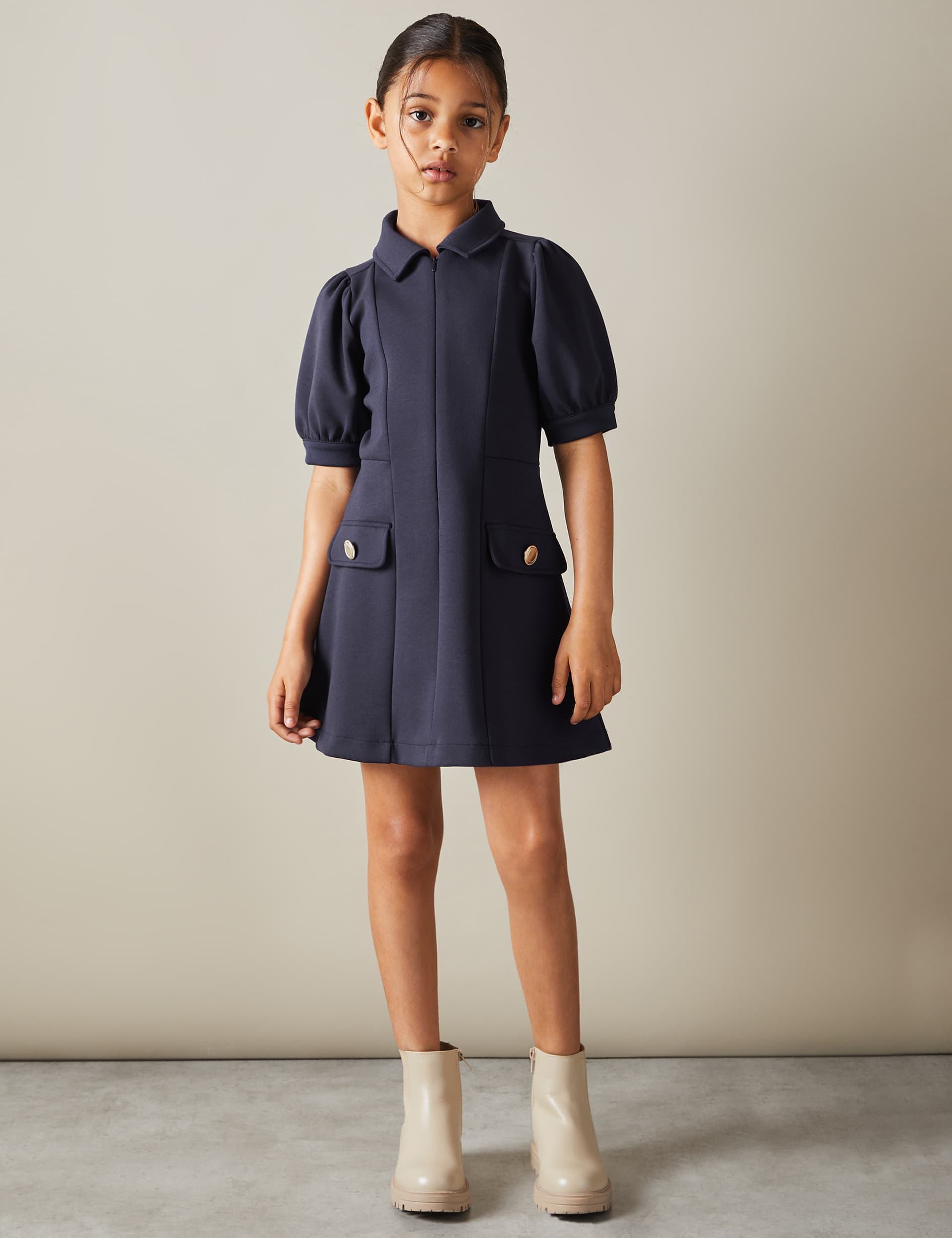 Reiss Girls Collared Dress (4-14 Yrs) - 7-8 Y - Navy, Navy