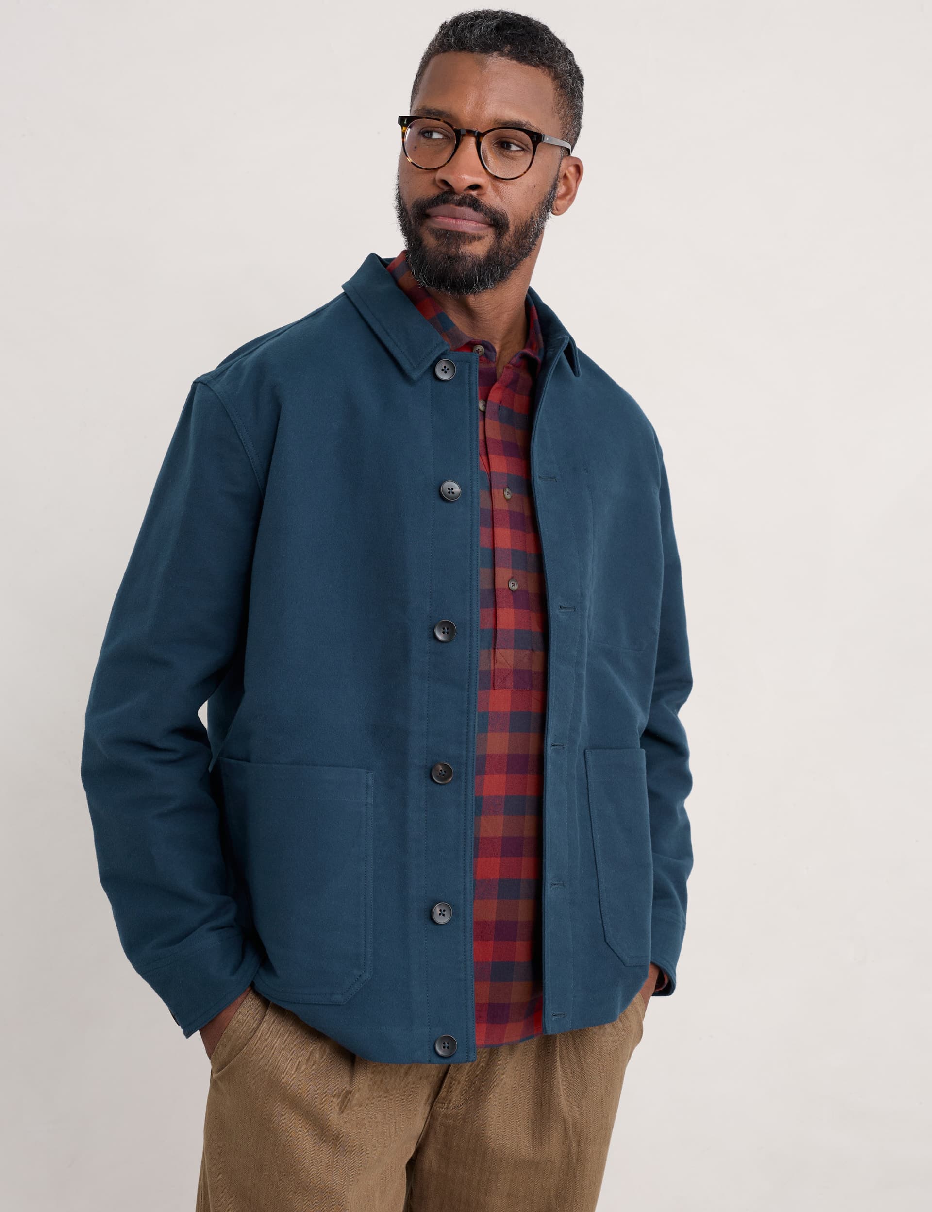 Seasalt Cornwall Men's Pure Cotton Utility Jacket - XL - Navy, Navy