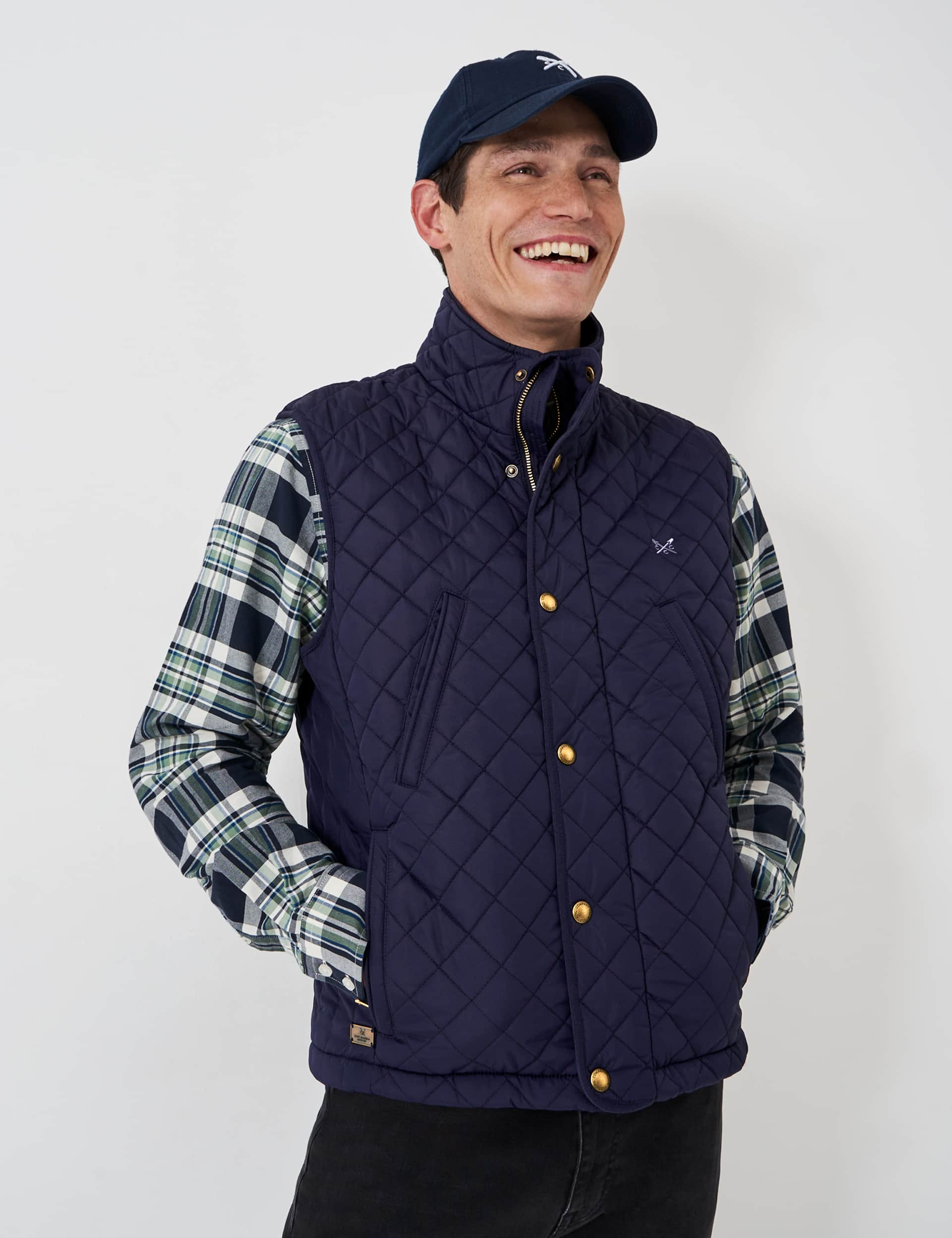 Crew Clothing Men's Corleigh Quilted Gilet - Dark Navy, Dark Navy