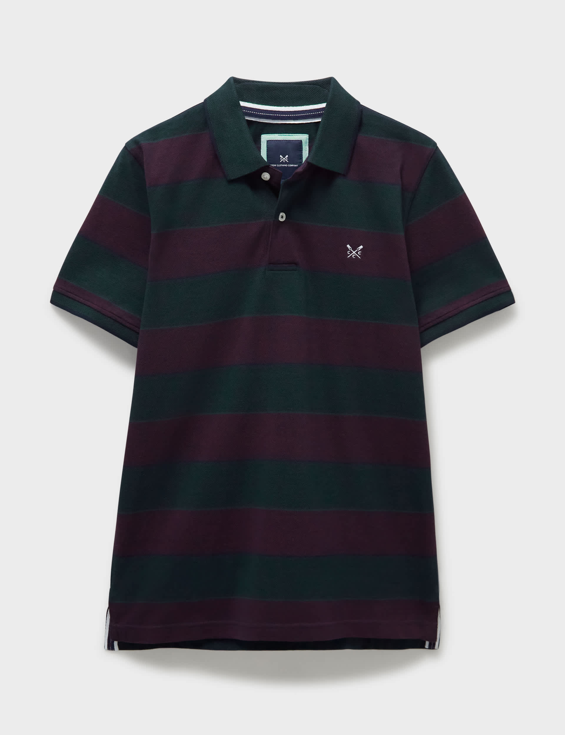 Crew Clothing Men's Pure Cotton Striped Polo Shirt - Navy Mix, Medium Blue Mix,Navy Mix