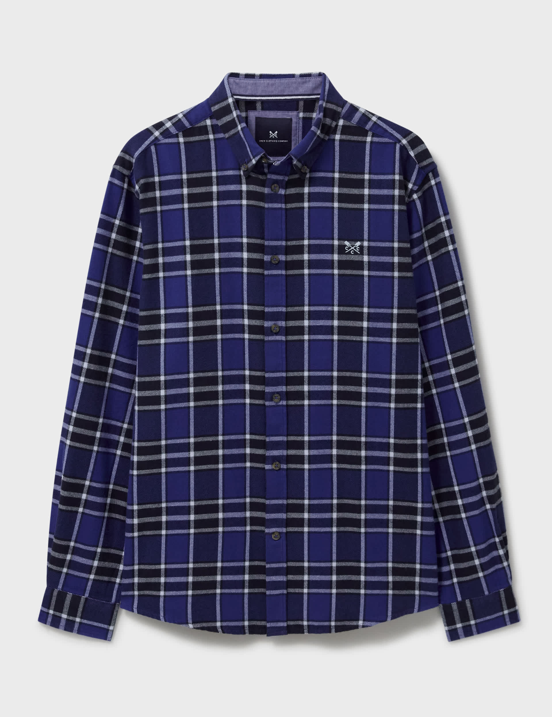 Crew Clothing Men's Pure Cotton Checked Flannel Shirt - XL - Navy Mix, Navy Mix