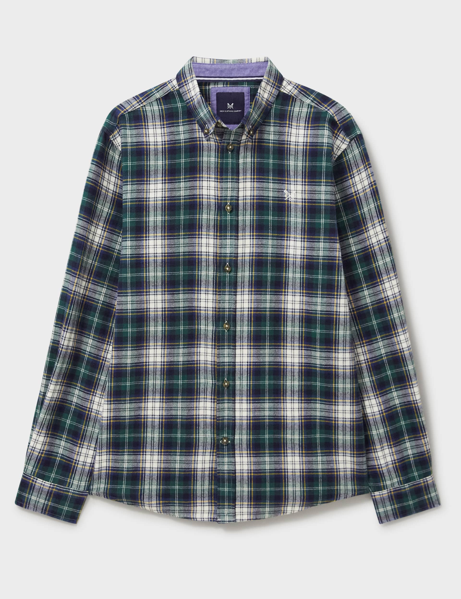 Crew Clothing Men's Pure Cotton Check Flannel Shirt - XL - Navy Mix, Navy Mix