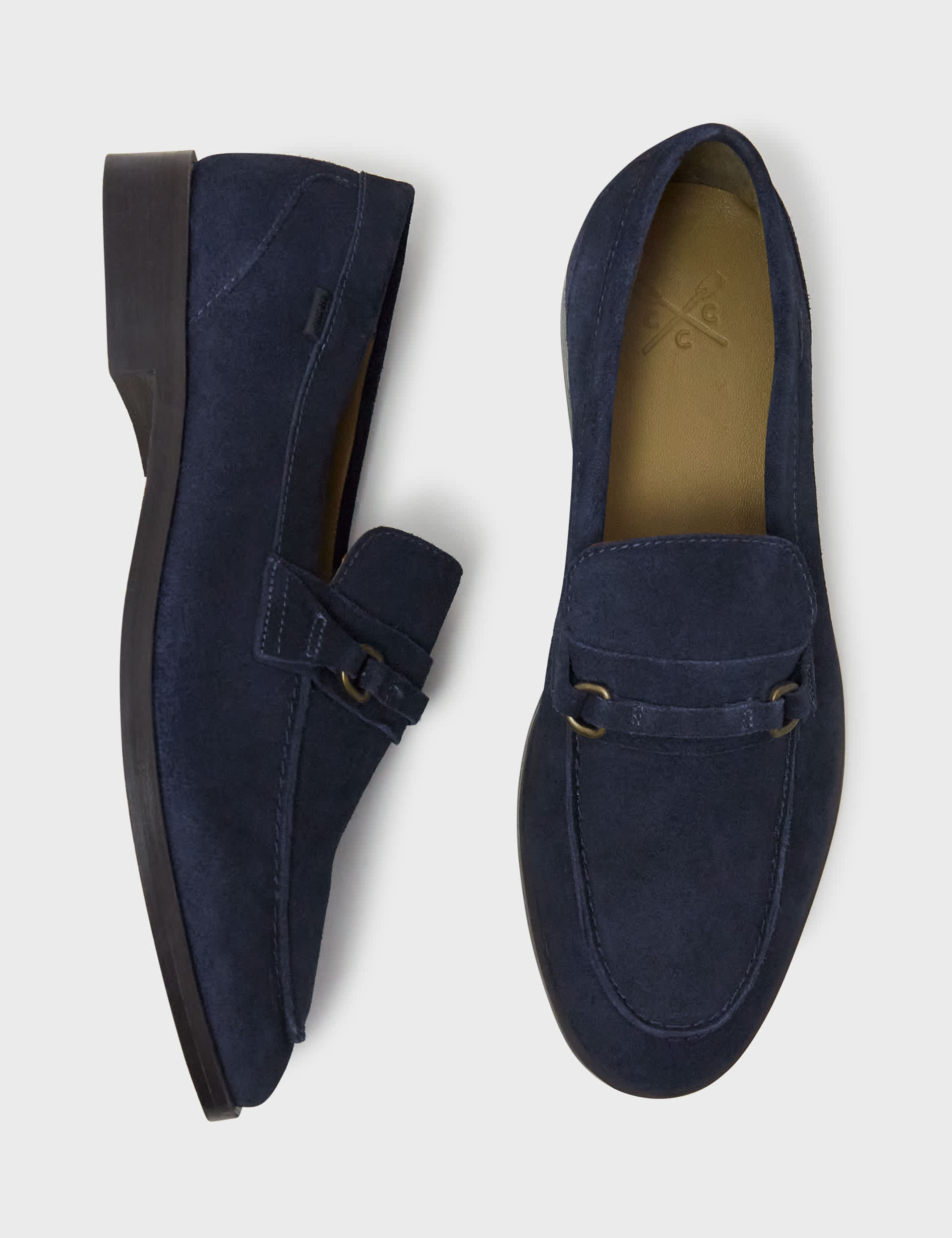 Crew Clothing Men's Leather Slip-on Loafers - 9 - Navy, Navy