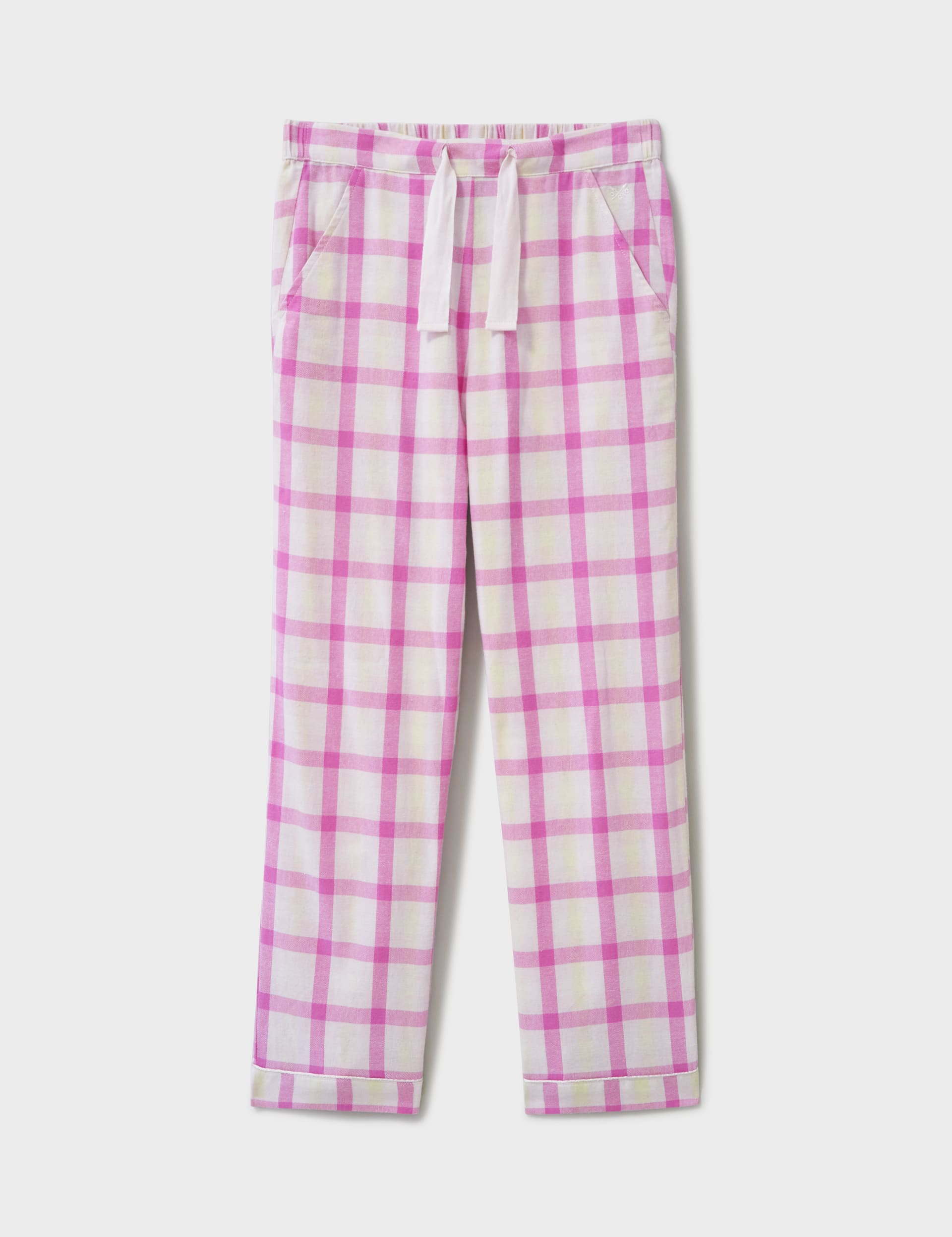 Crew Clothing Women's Brushed Flannel Checked Lounge Trousers - M - Pink Mix, Pink Mix,Teal Mix