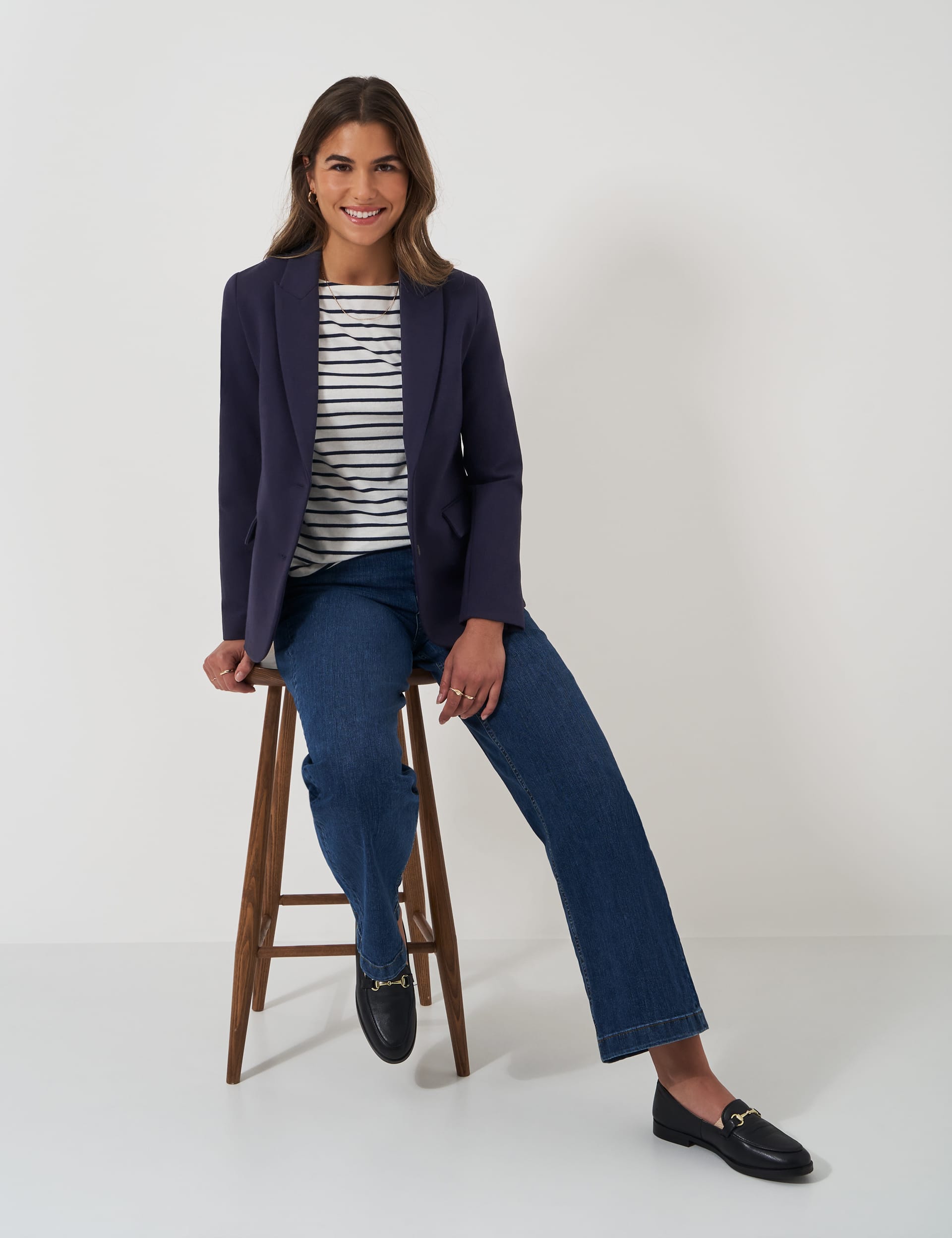 Crew Clothing Women's Tailored Blazer - 10 - Navy, Berry,Navy,Black