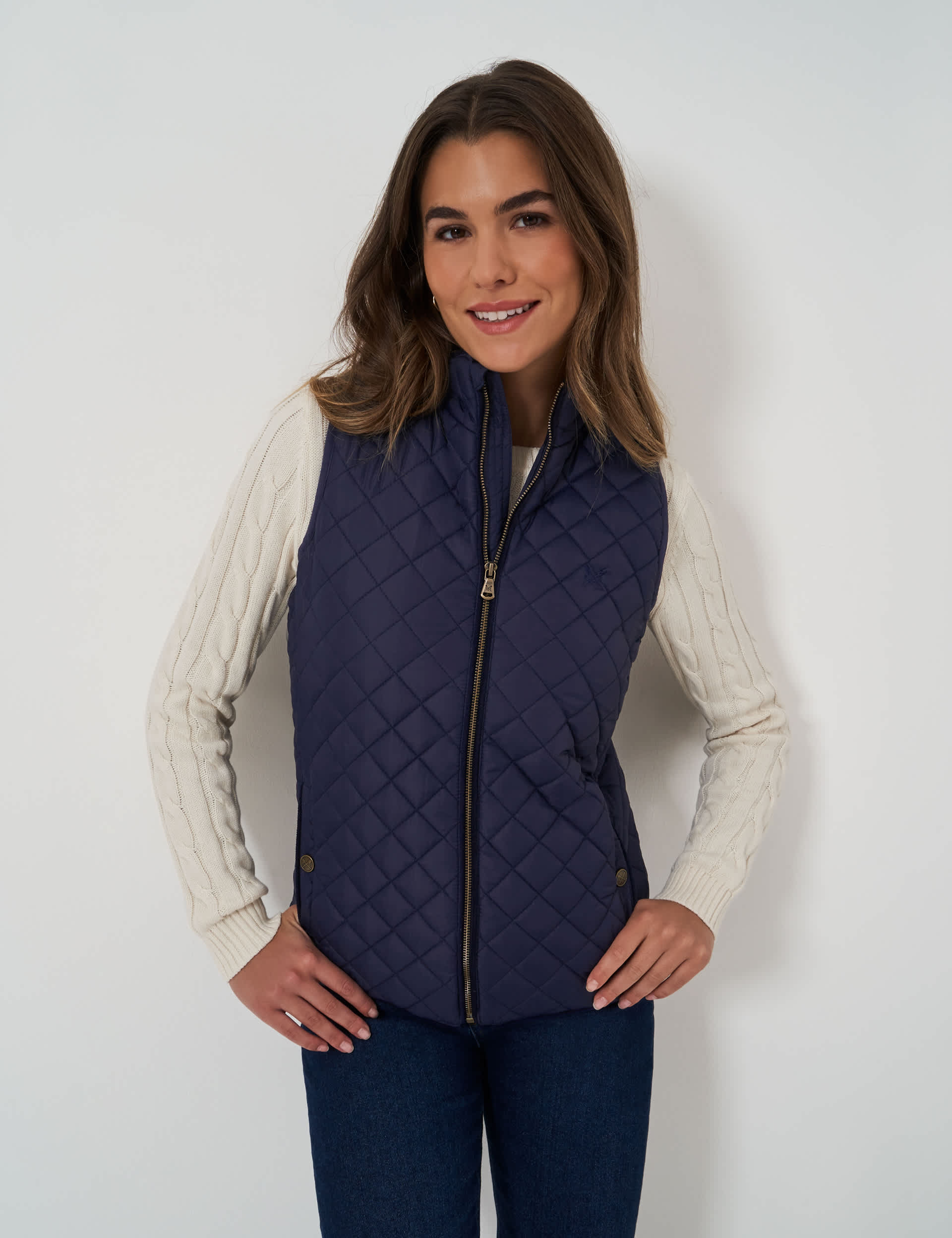 Crew Clothing Women's Quilted Gilet - 12 - Navy, Navy