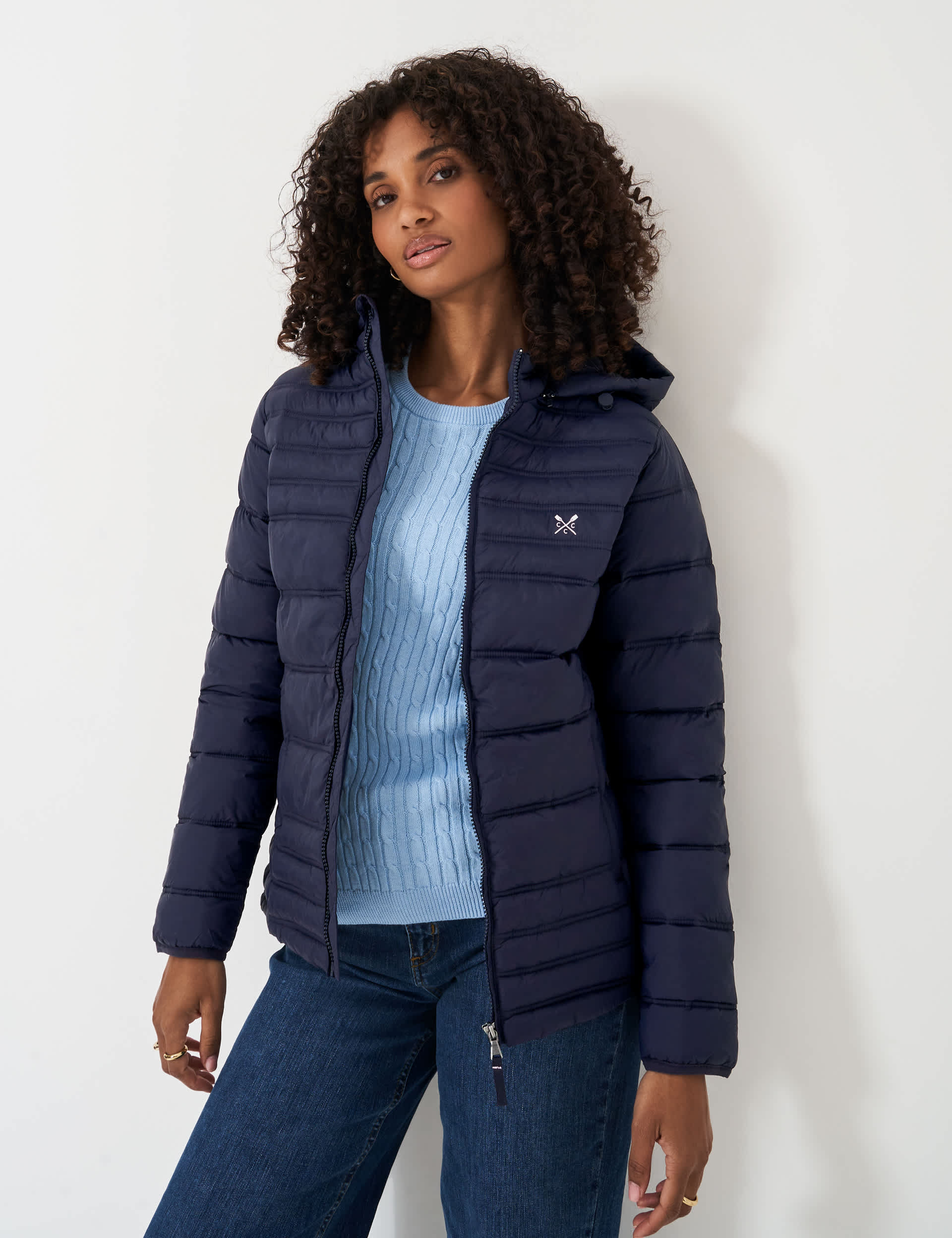 Crew Clothing Women's Lightweight Padded Hooded Jacket - 12 - Navy, Navy