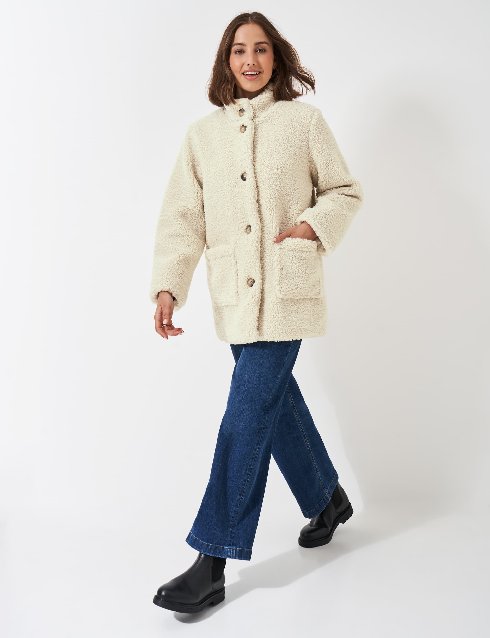 Crew Clothing Women's Borg High Neck Jacket