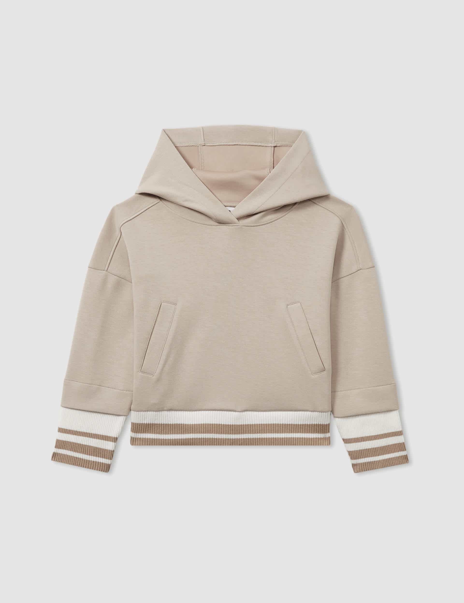 Reiss Girls Cropped Hoodie (4-14 Yrs) - 9-10Y - Beige Mix, Beige Mix