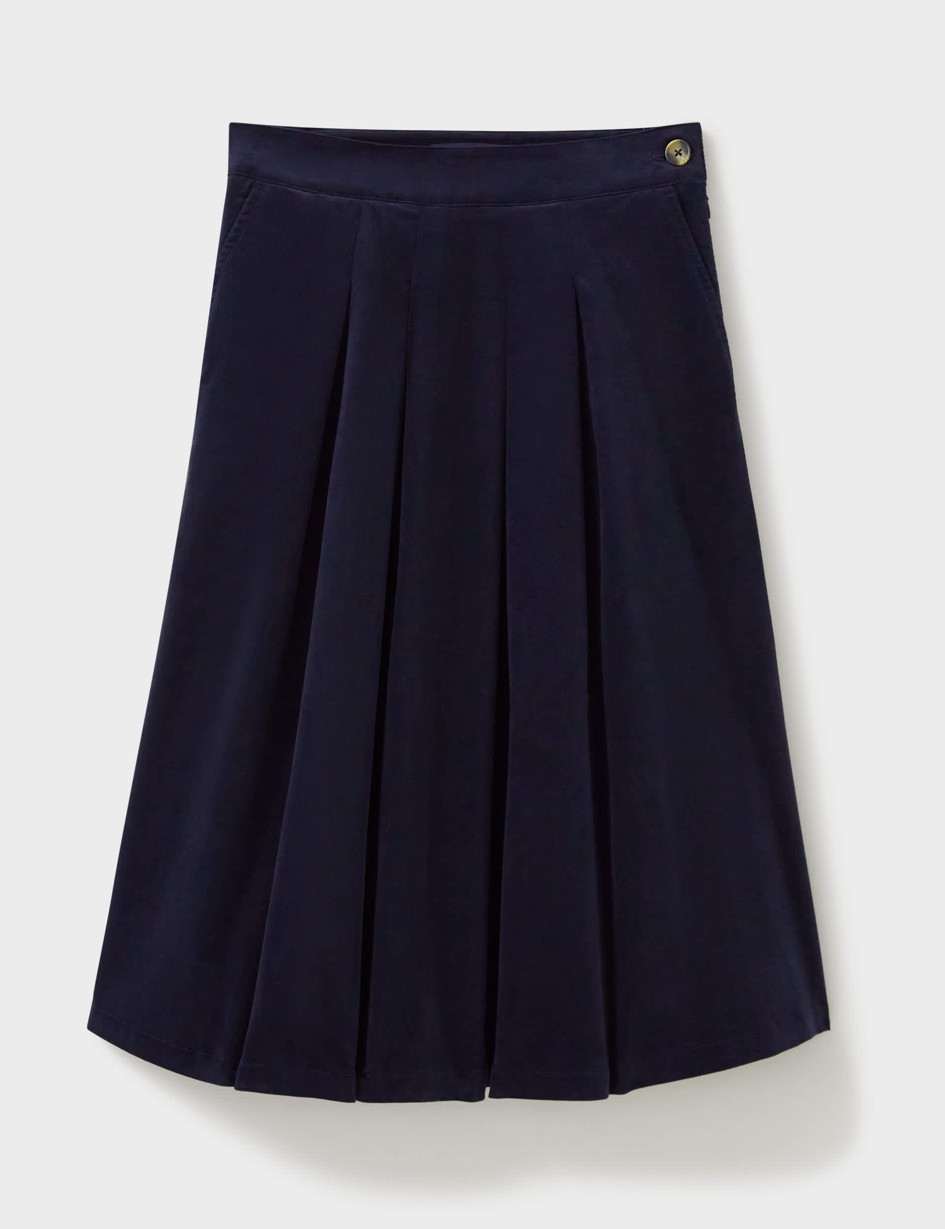 Crew Clothing Women's Cord Pleated Midi A-Line Skirt - 16 - Navy, Navy