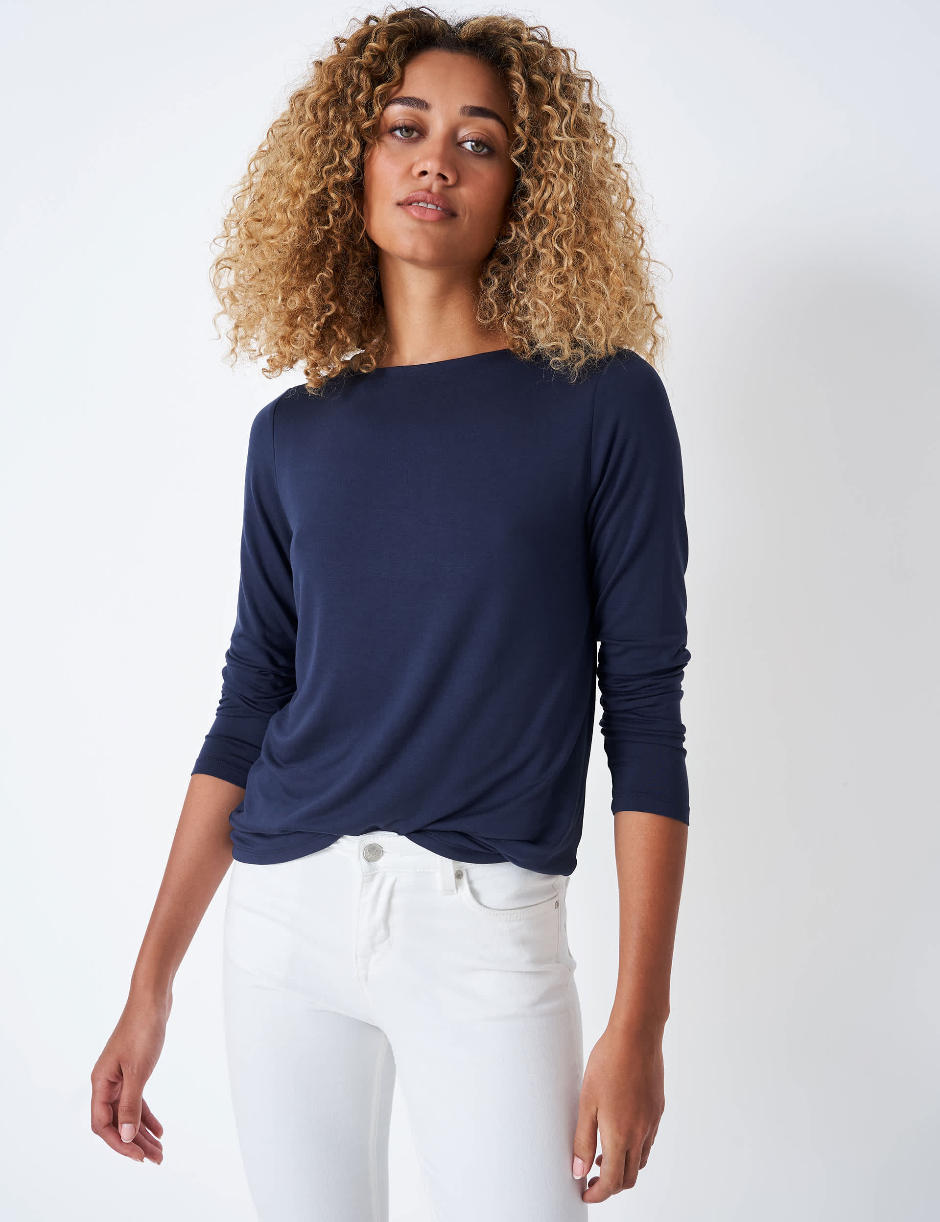 Crew Clothing Women's Modal Rich Top - 12 - Navy, Navy