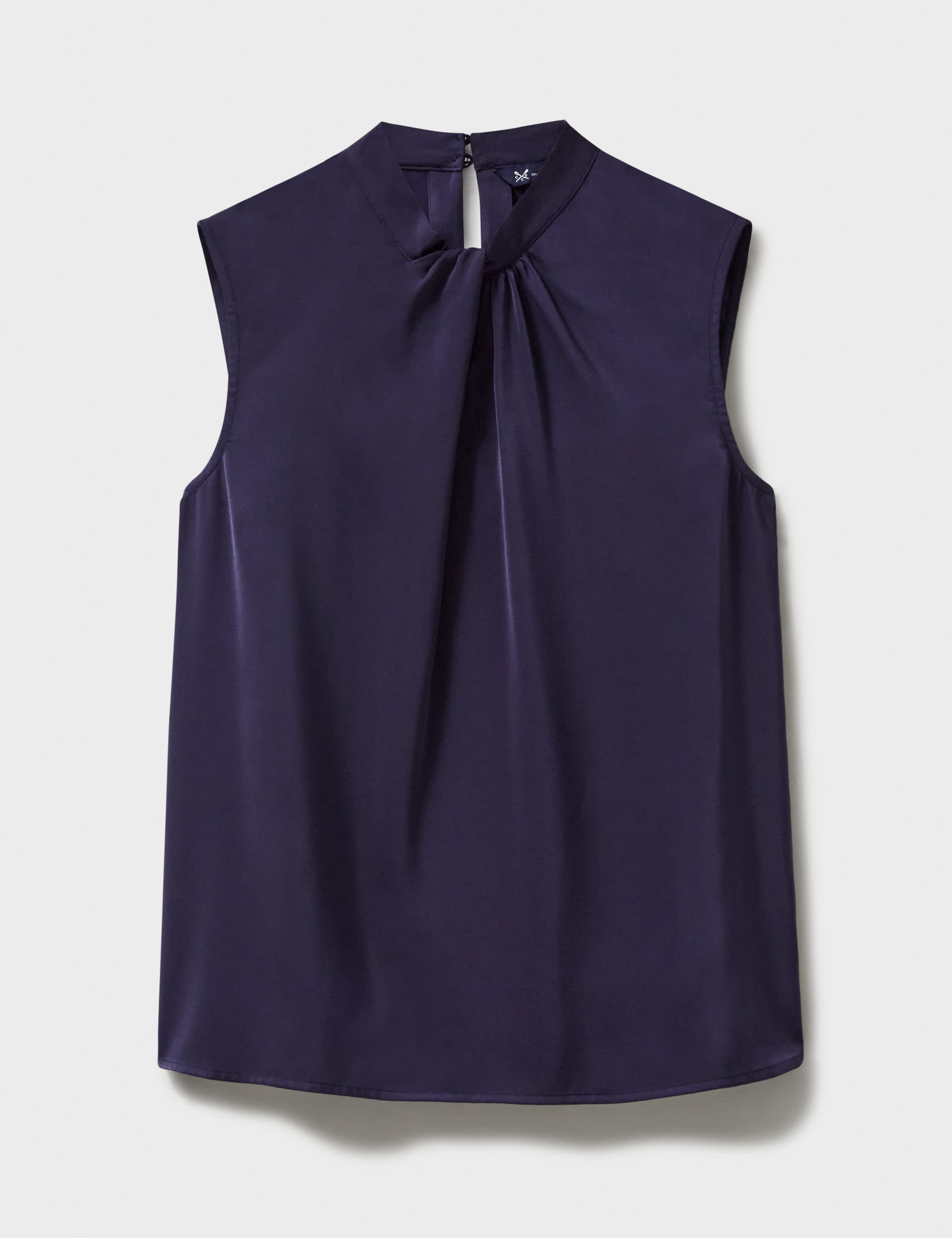 Crew Clothing Women's Twist Neck Sleeveless Shell Blouse - 12 - Navy, Navy