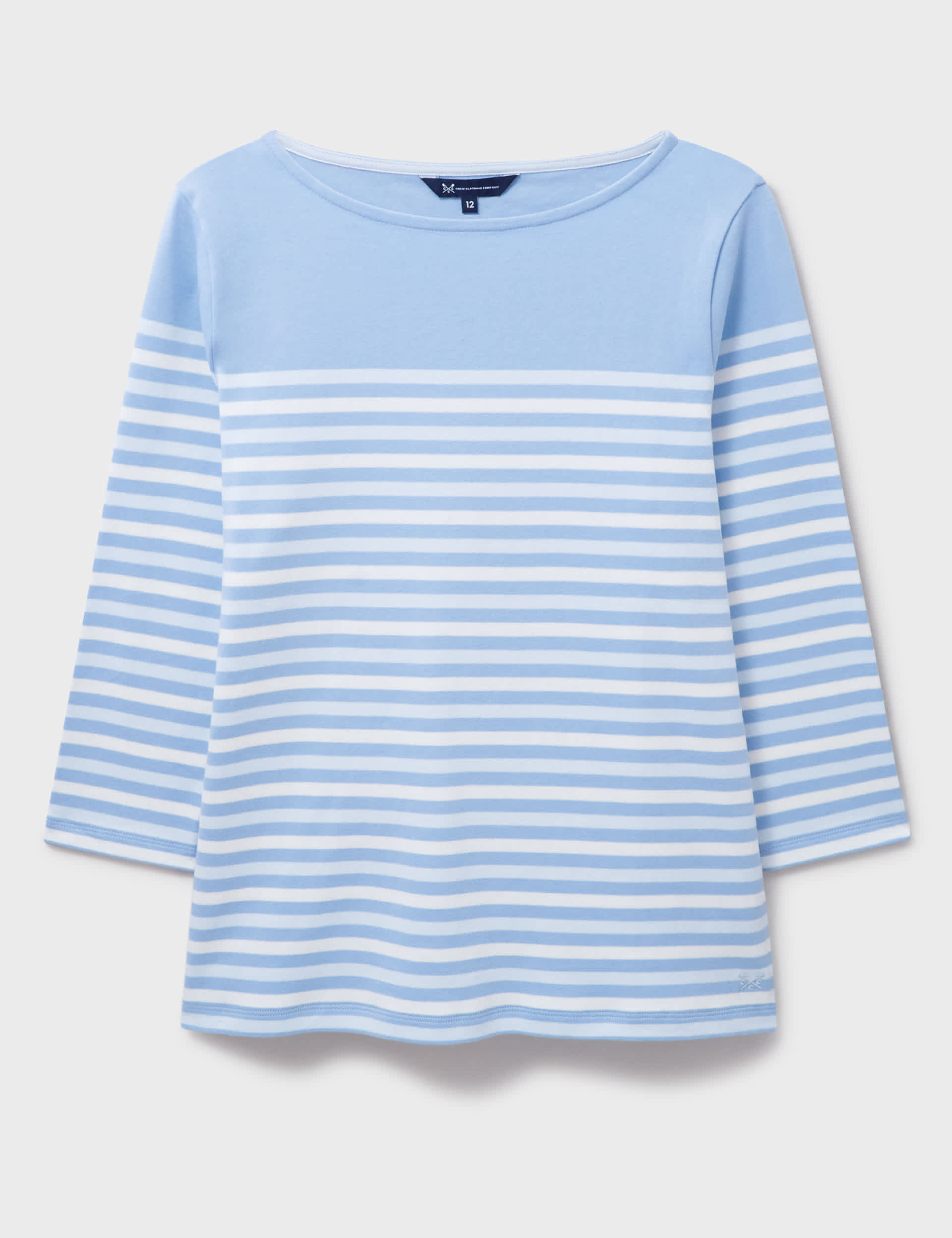 Crew Clothing Women's Pure Cotton Striped Crew Neck Top - 12 - Blue Mix, Light Pink,Blue Mix,Navy Mi