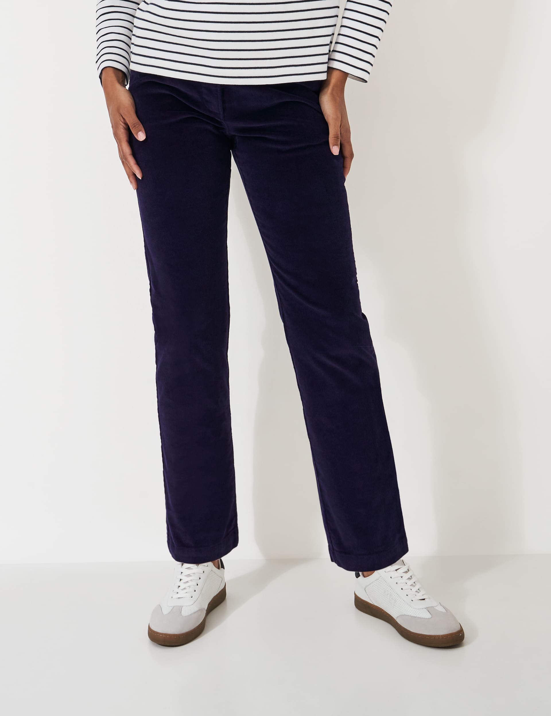 Crew Clothing Women's Cord Tapered Trousers - 12 - Navy, Berry,Navy,Teal