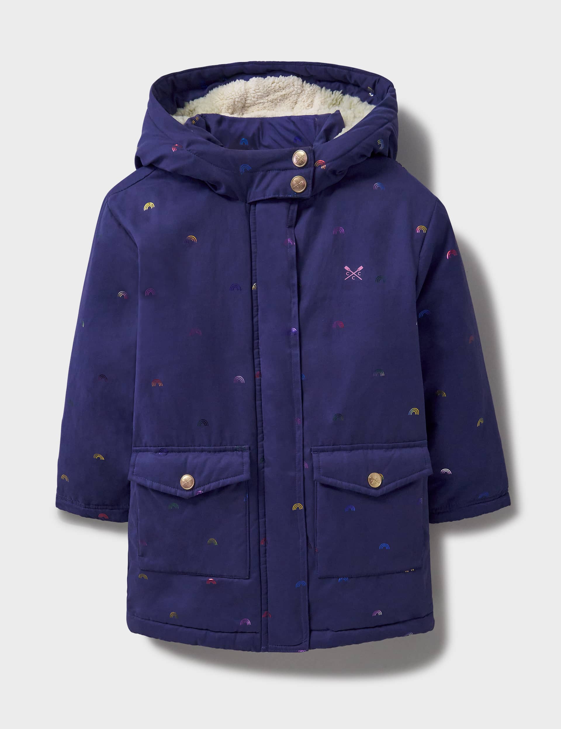 Crew Clothing Boys Rainbow Hooded Jacket (3-12 Yrs) - 7-8 Y - Blue Mix, Blue Mix