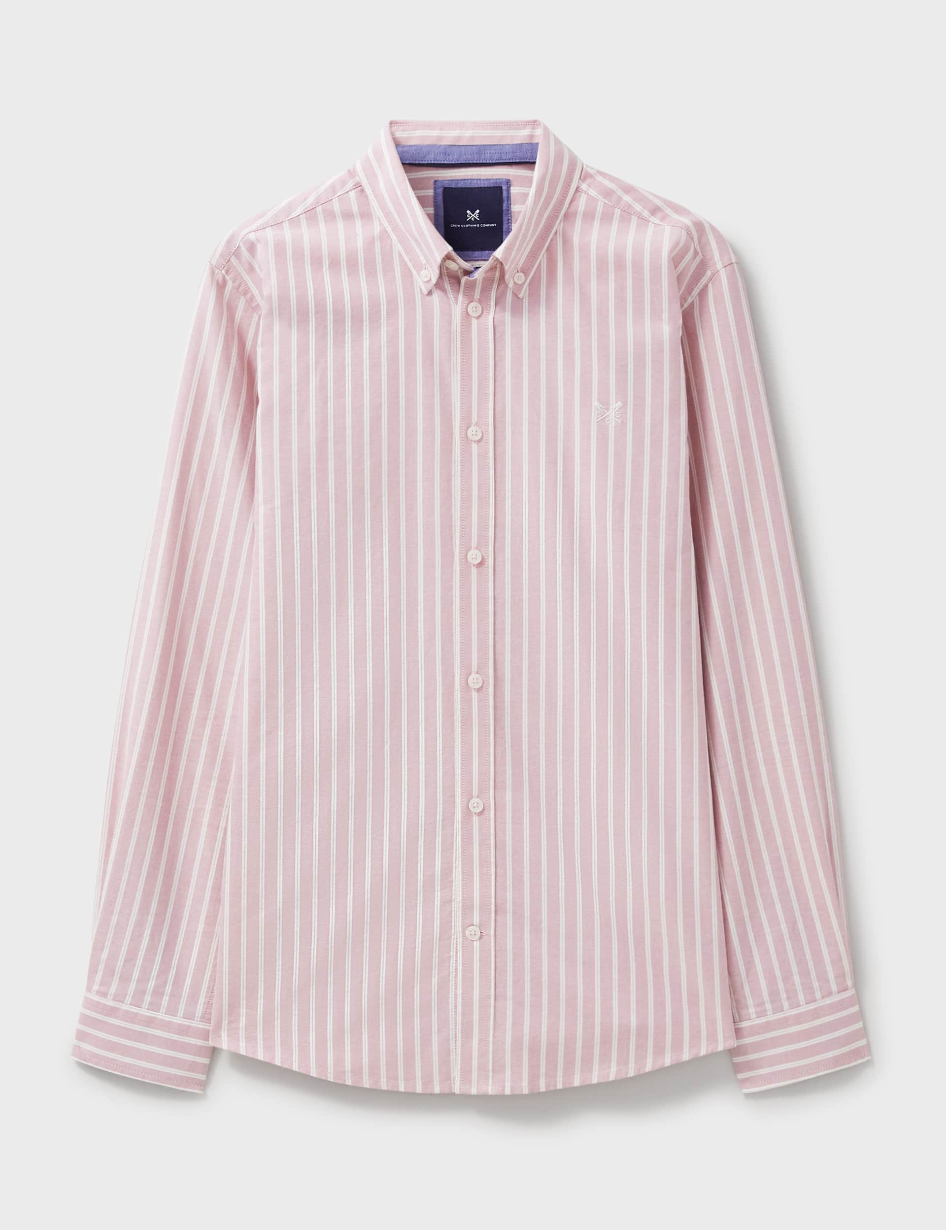 Crew Clothing Men's Pure Cotton Striped Oxford Shirt - L - Pink, Pink