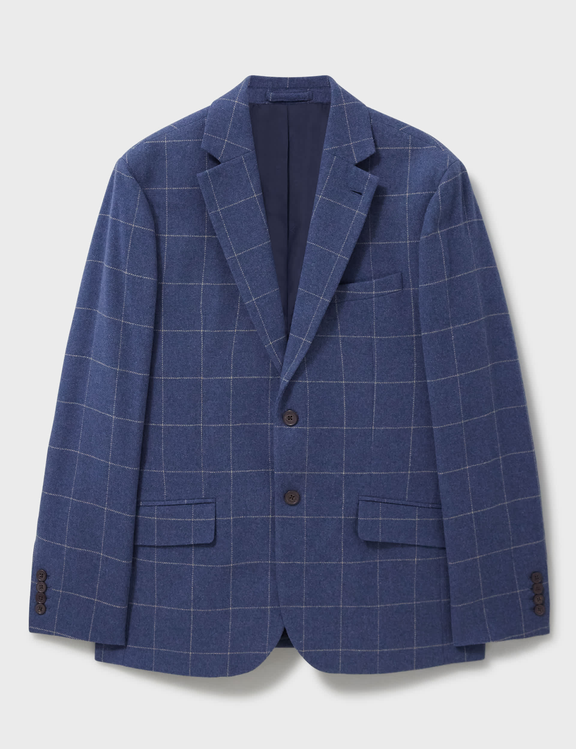 Crew Clothing Men's Windowpane Check Blazer - 42 - Medium Blue, Medium Blue