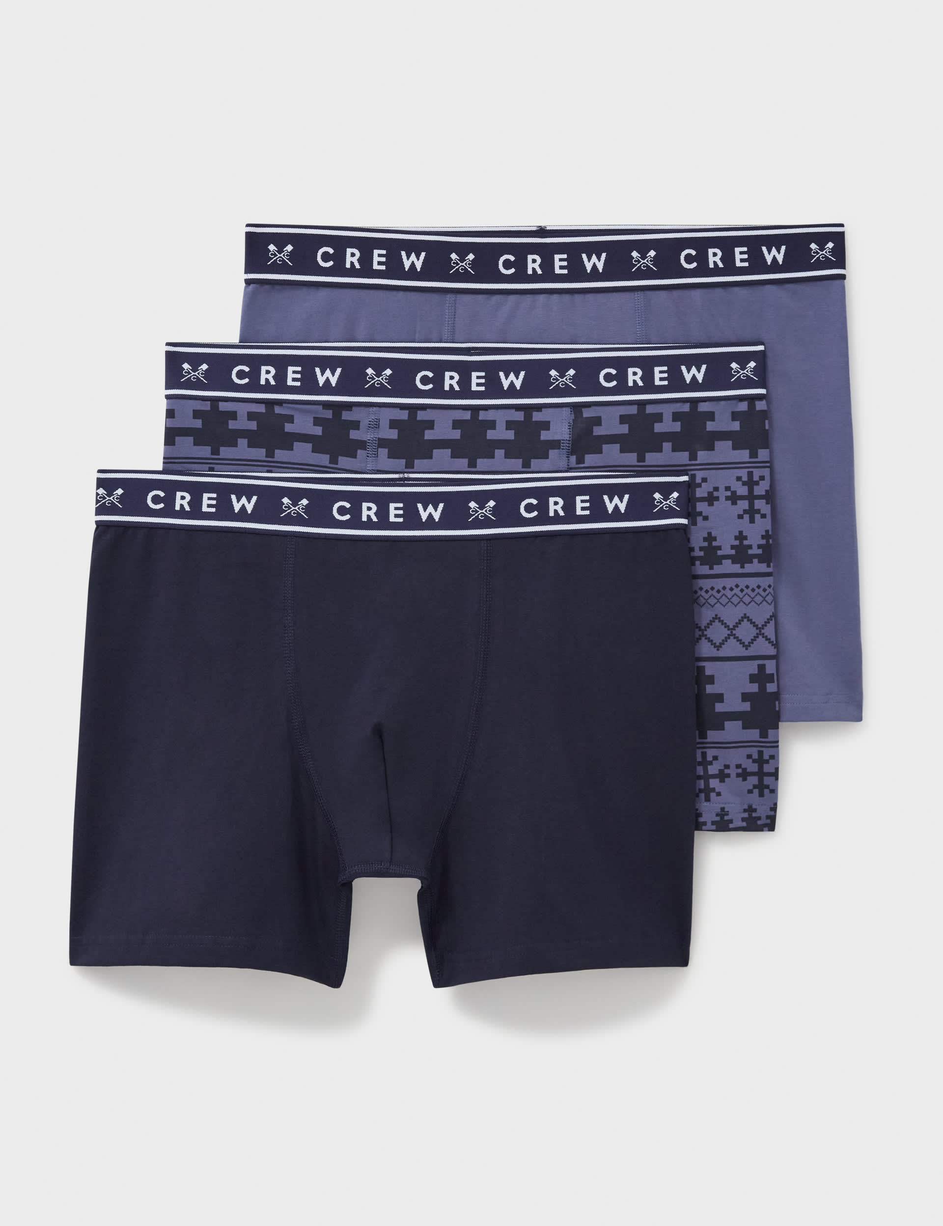 Crew Clothing Men's 3 Pack Jersey Boxer - L - Navy Mix, Navy Mix