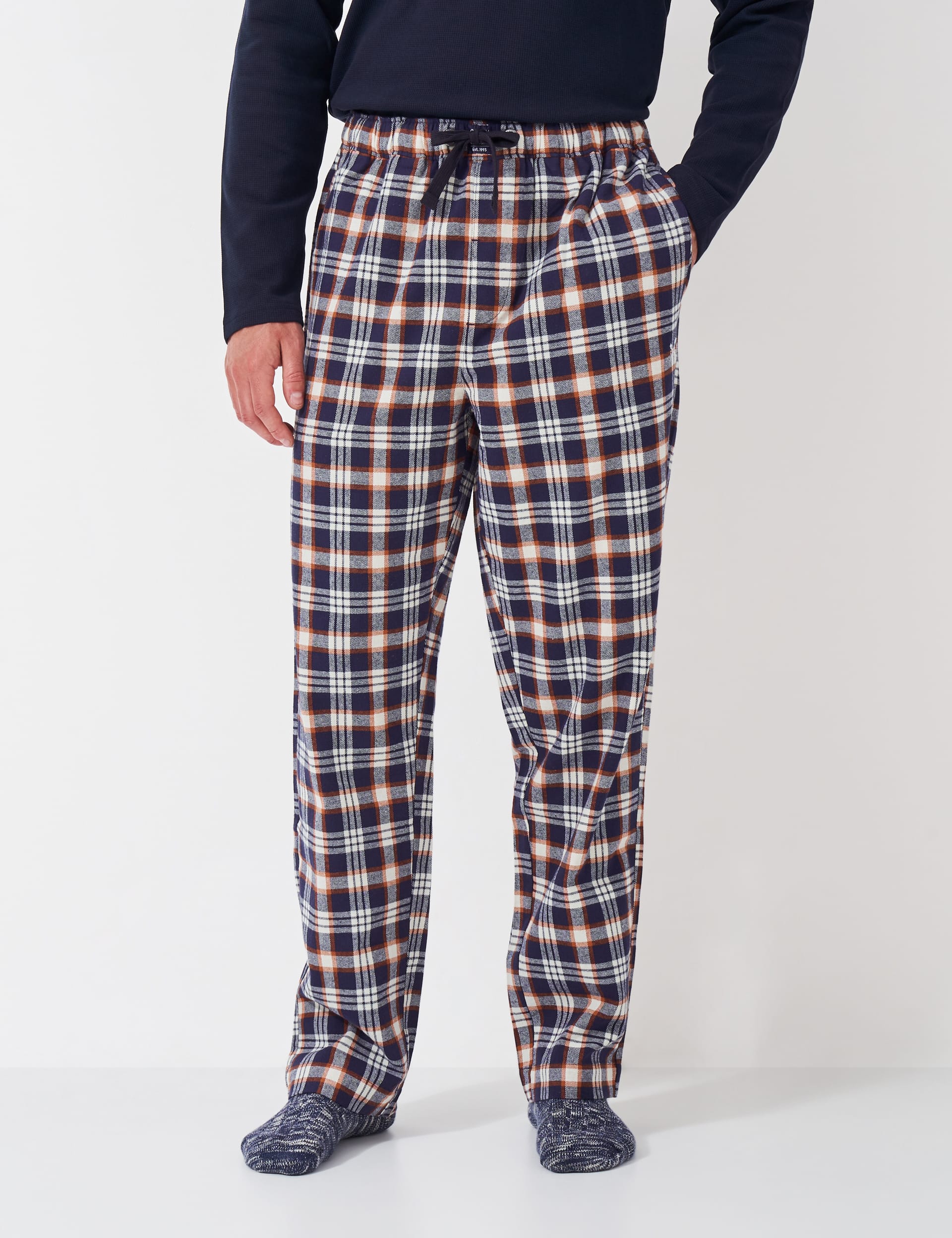 Crew Clothing Men's Flannel Lounge Trouser - M - Navy Mix, Navy Mix,Red Mix,Blue Mix,Green Mix