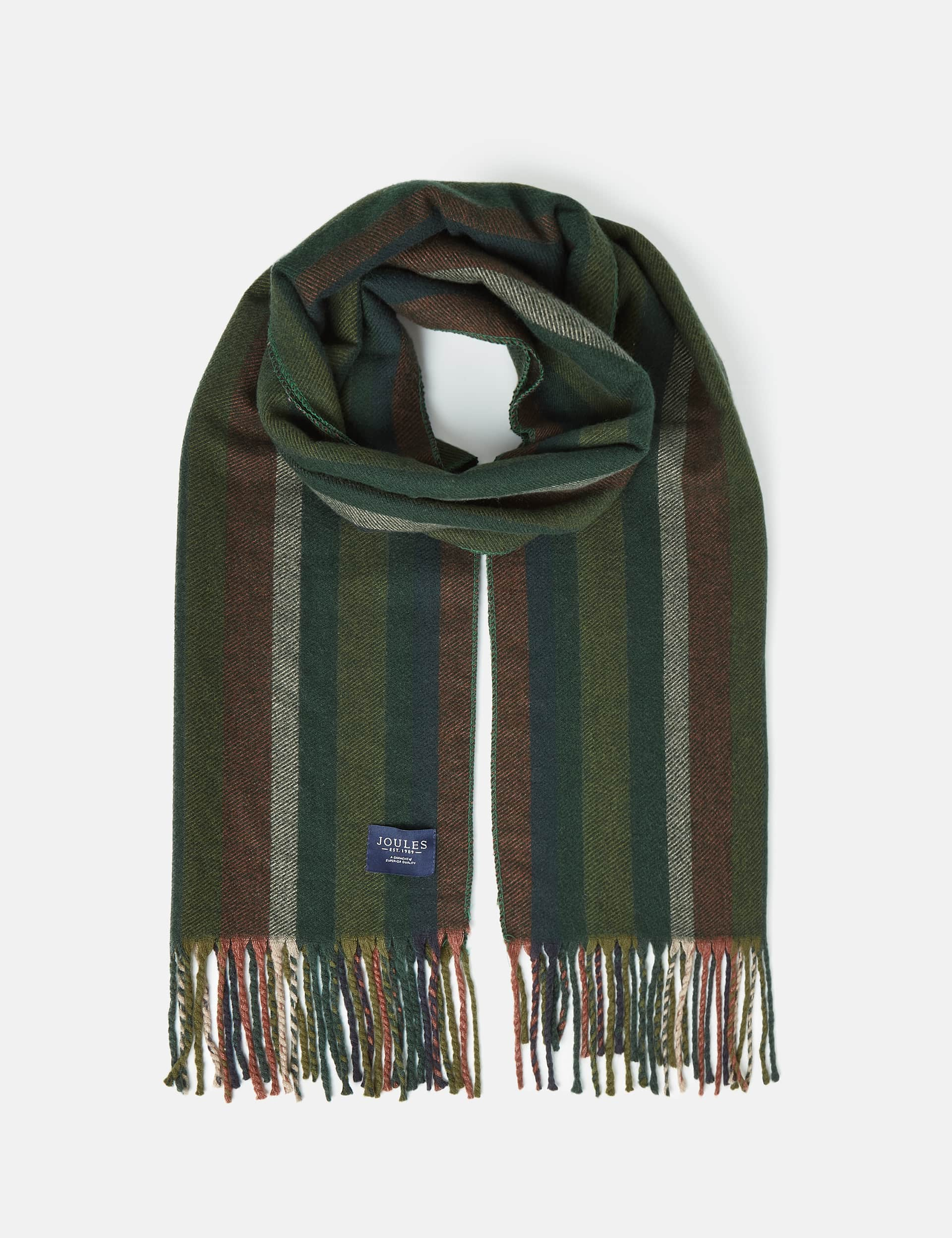 Joules Men's Striped Scarf - Navy Mix, Navy Mix