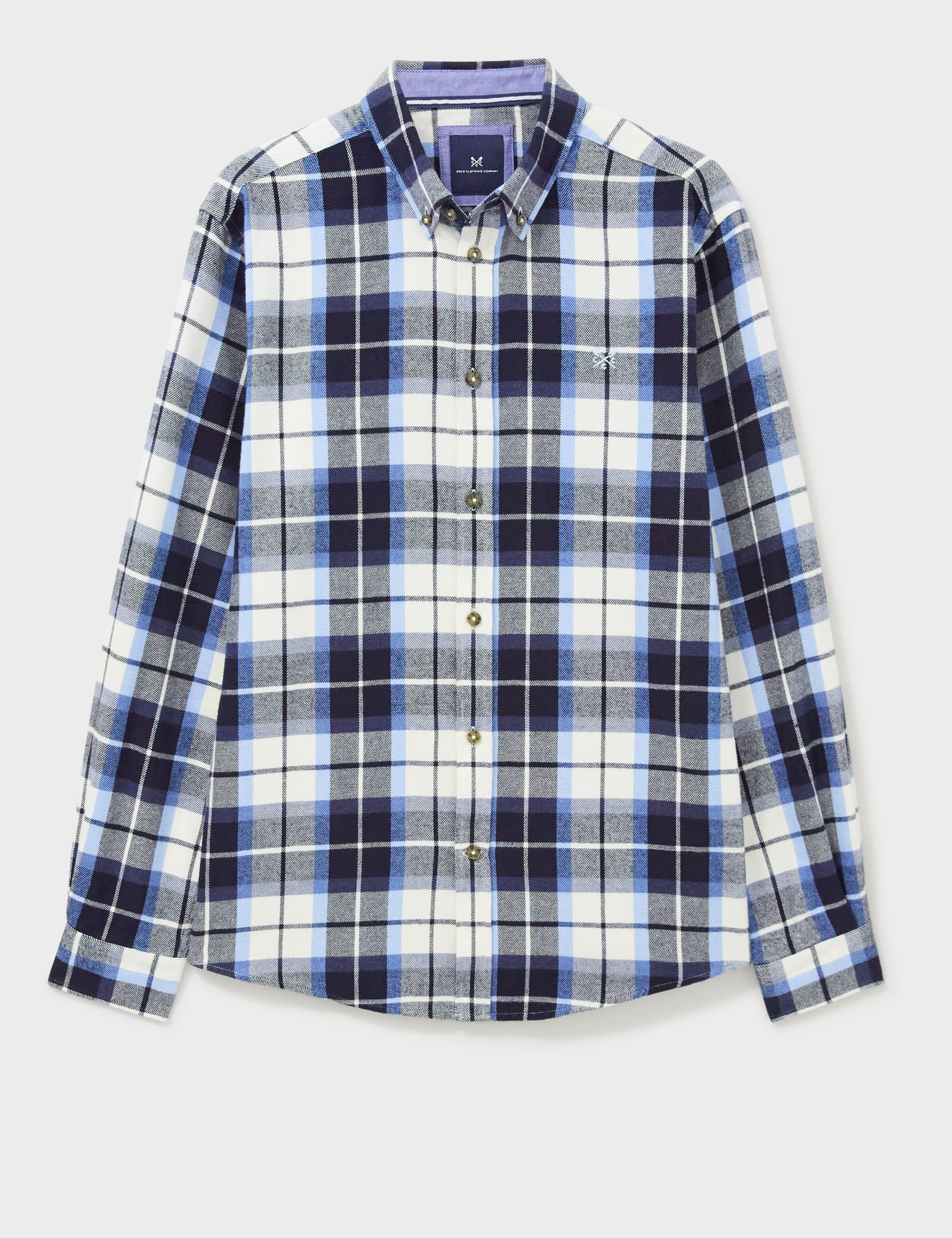 Crew Clothing Men's Pure Cotton Twill Check Shirt - XL - Blue, Navy,Blue