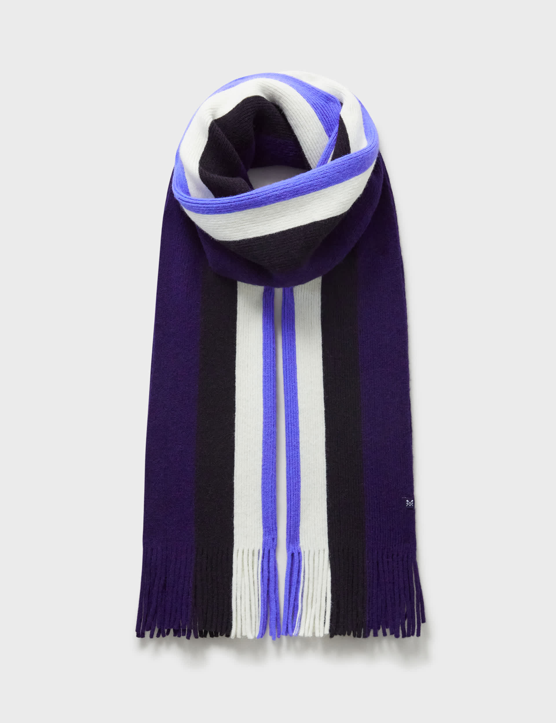 Crew Clothing Men's Striped Scarf - Blue Mix, Blue Mix