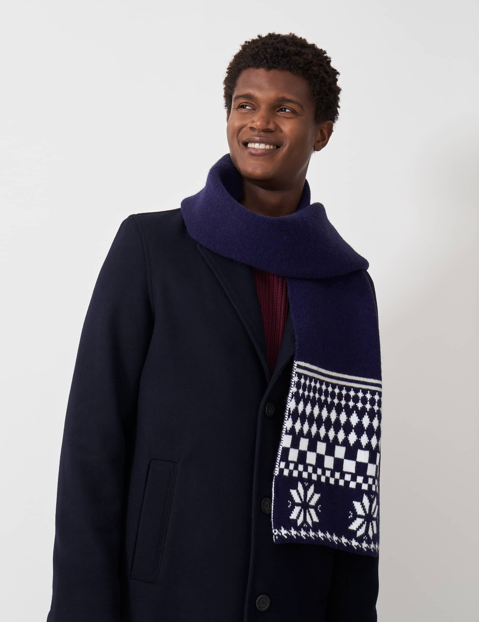 Crew Clothing Men's Fair Isle Knitted Scarf - one size - Navy Mix, Navy Mix