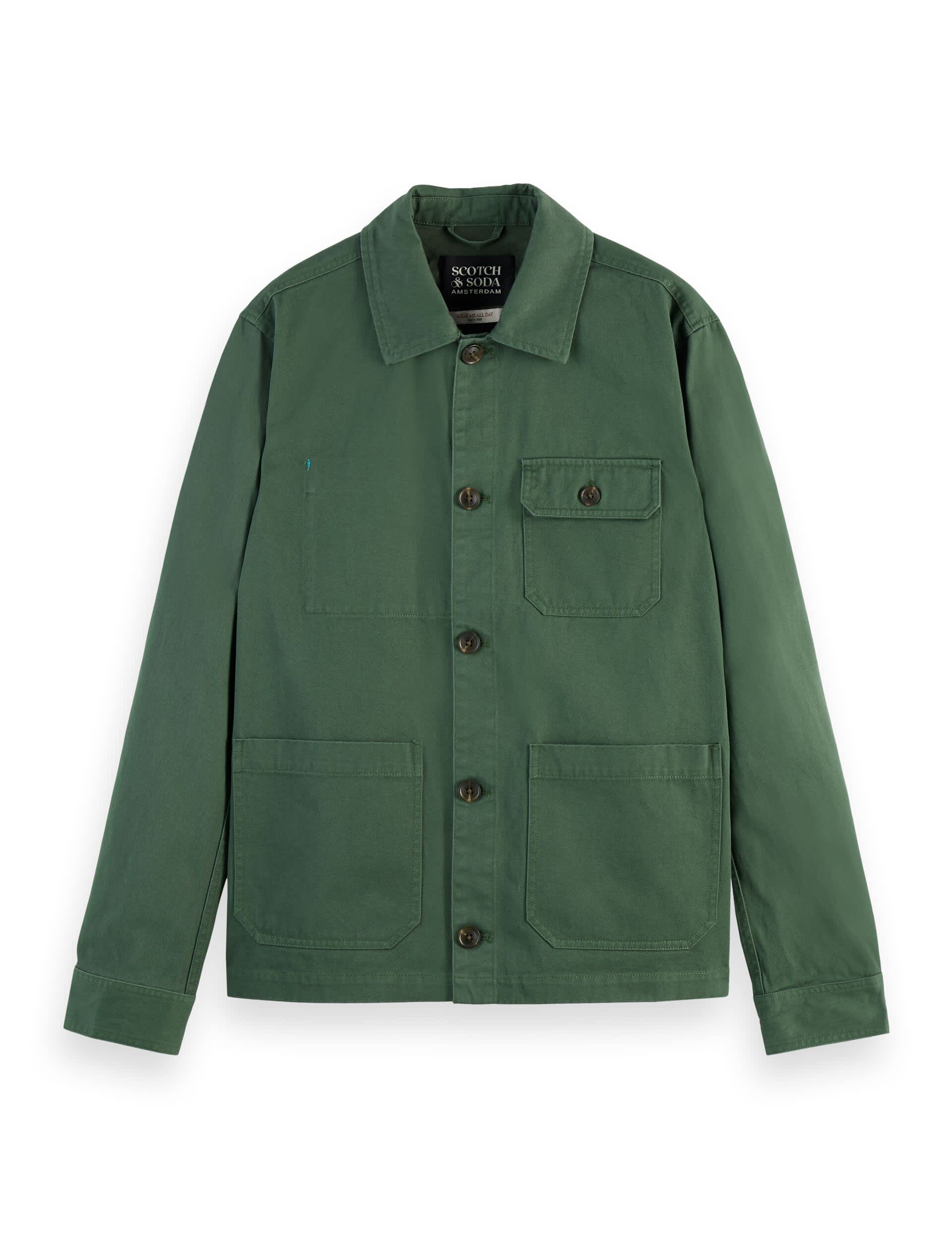 Scotch & Soda Men's Pure Cotton Utility Jacket - XL - Dark Green, Dark Green