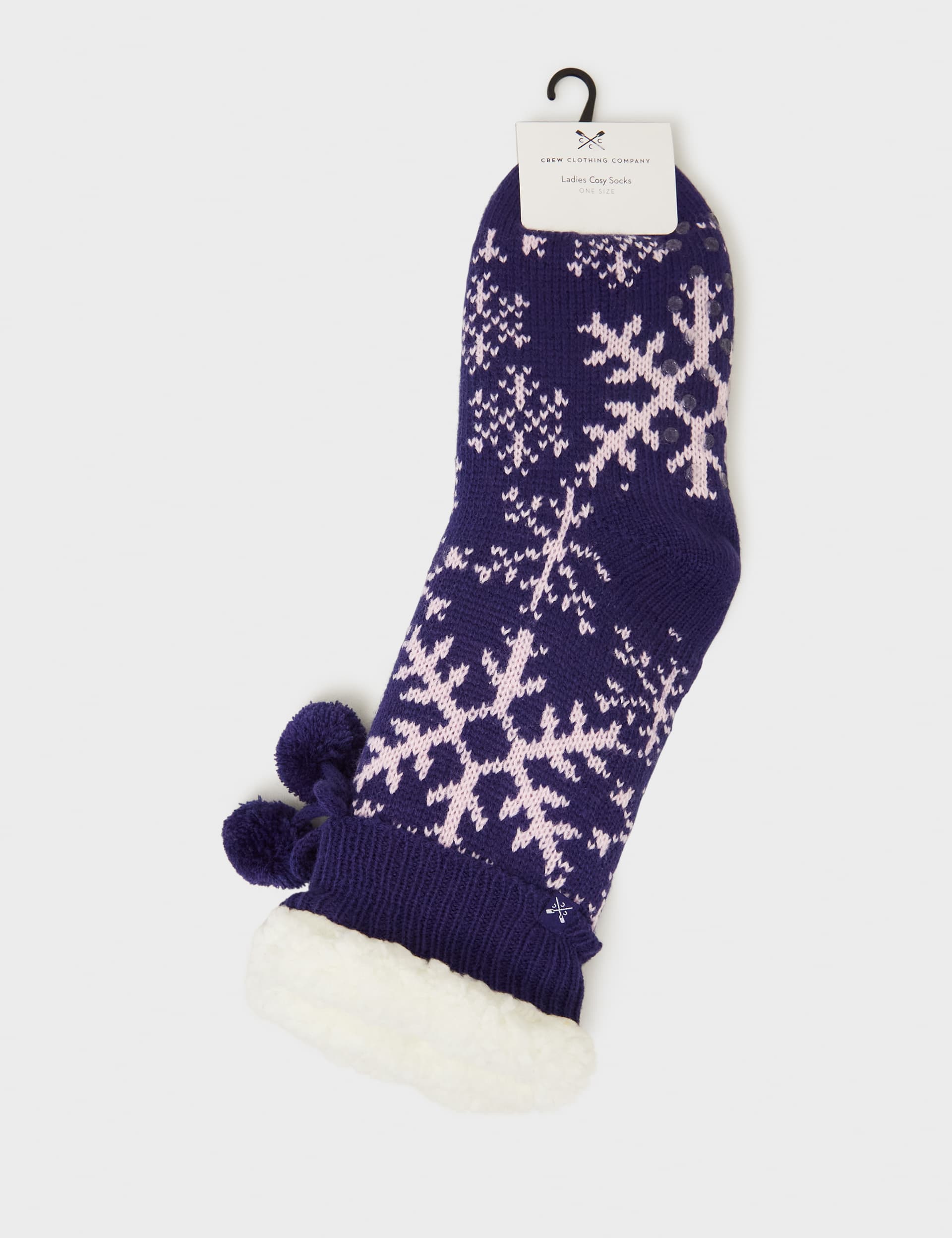 Crew Clothing Women's Cosy Fair Isle Snowflake Ankle High Socks - White Mix, White Mix