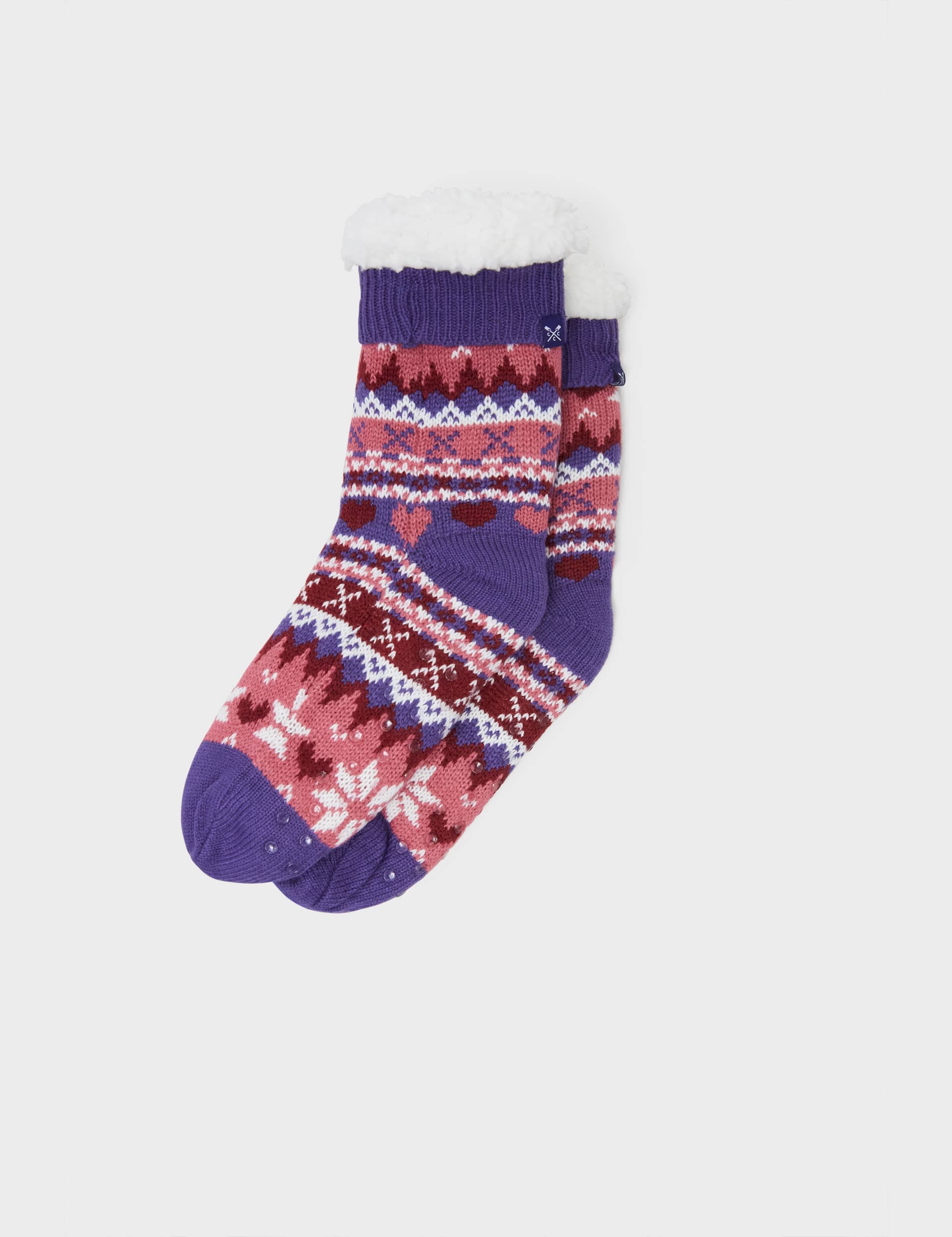 Crew Clothing Women's Cosy Fair Isle Ankle High Socks - Navy Mix, Navy Mix