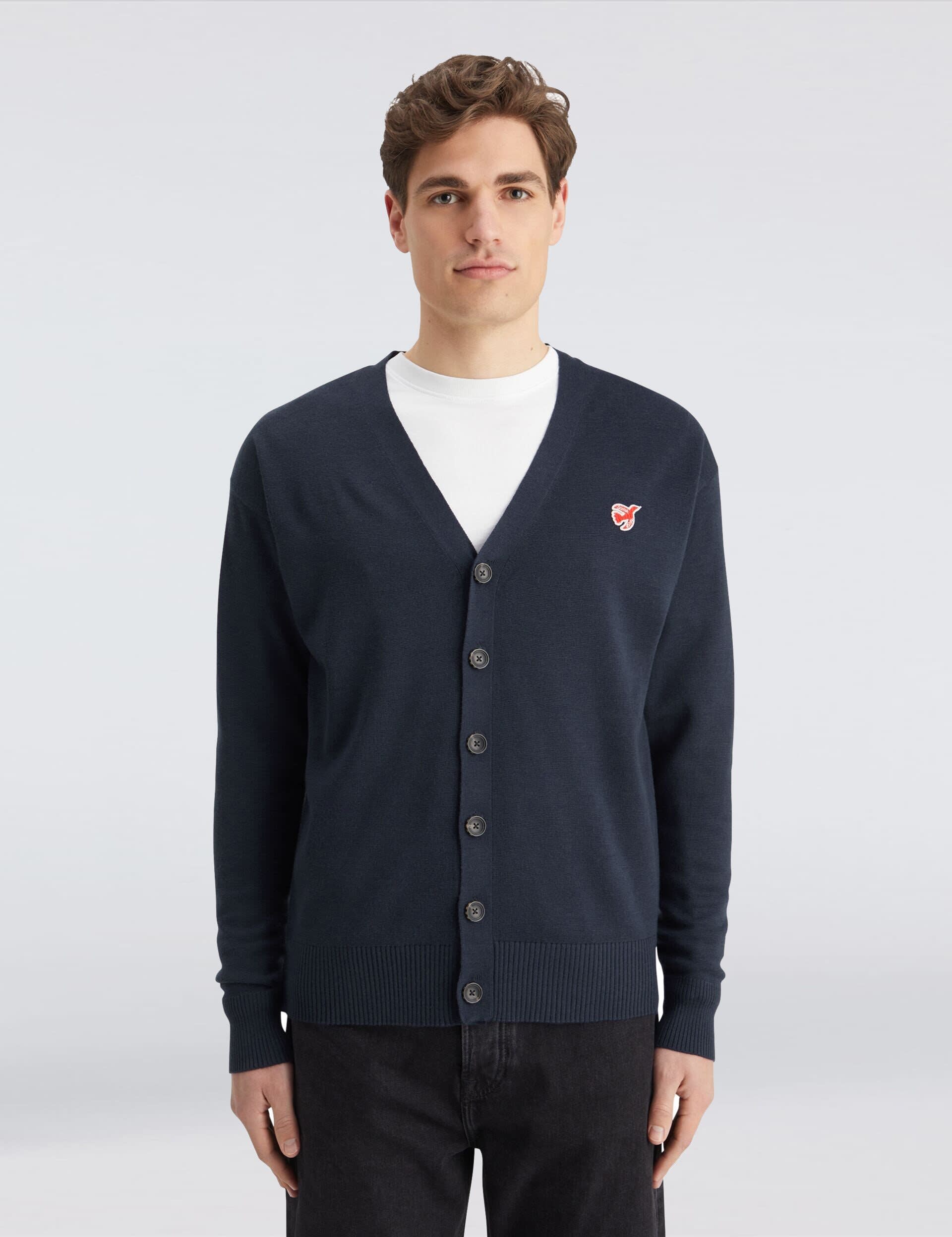 Scotch & Soda Men's Merino Wool Blend Cardigan - Navy, Navy