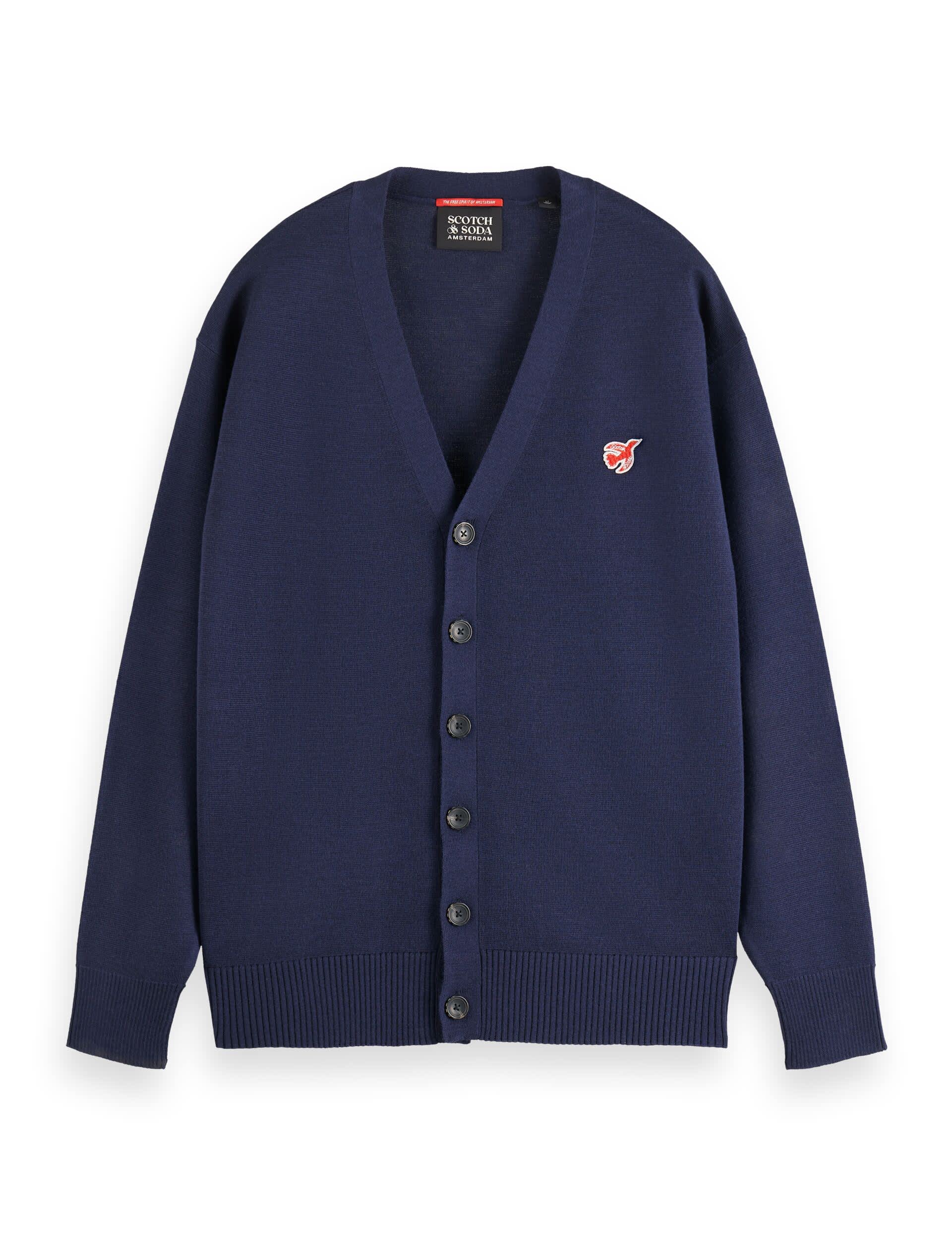 Scotch & Soda Men's Merino Wool Blend Cardigan - Navy, Navy