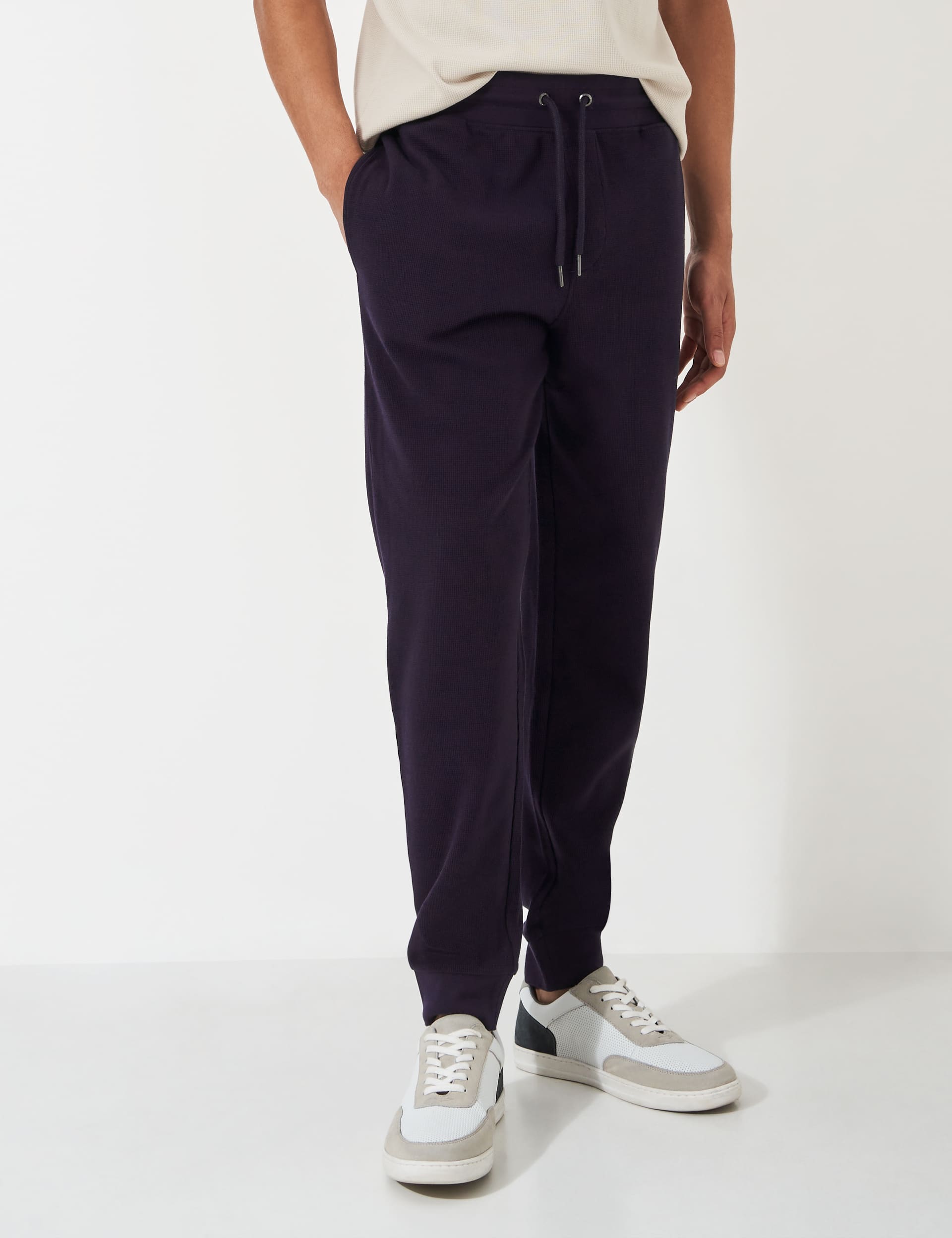 Crew Clothing Men's Cotton Rich Waffle Pyjama Bottoms - Navy, Dark Grey,Navy