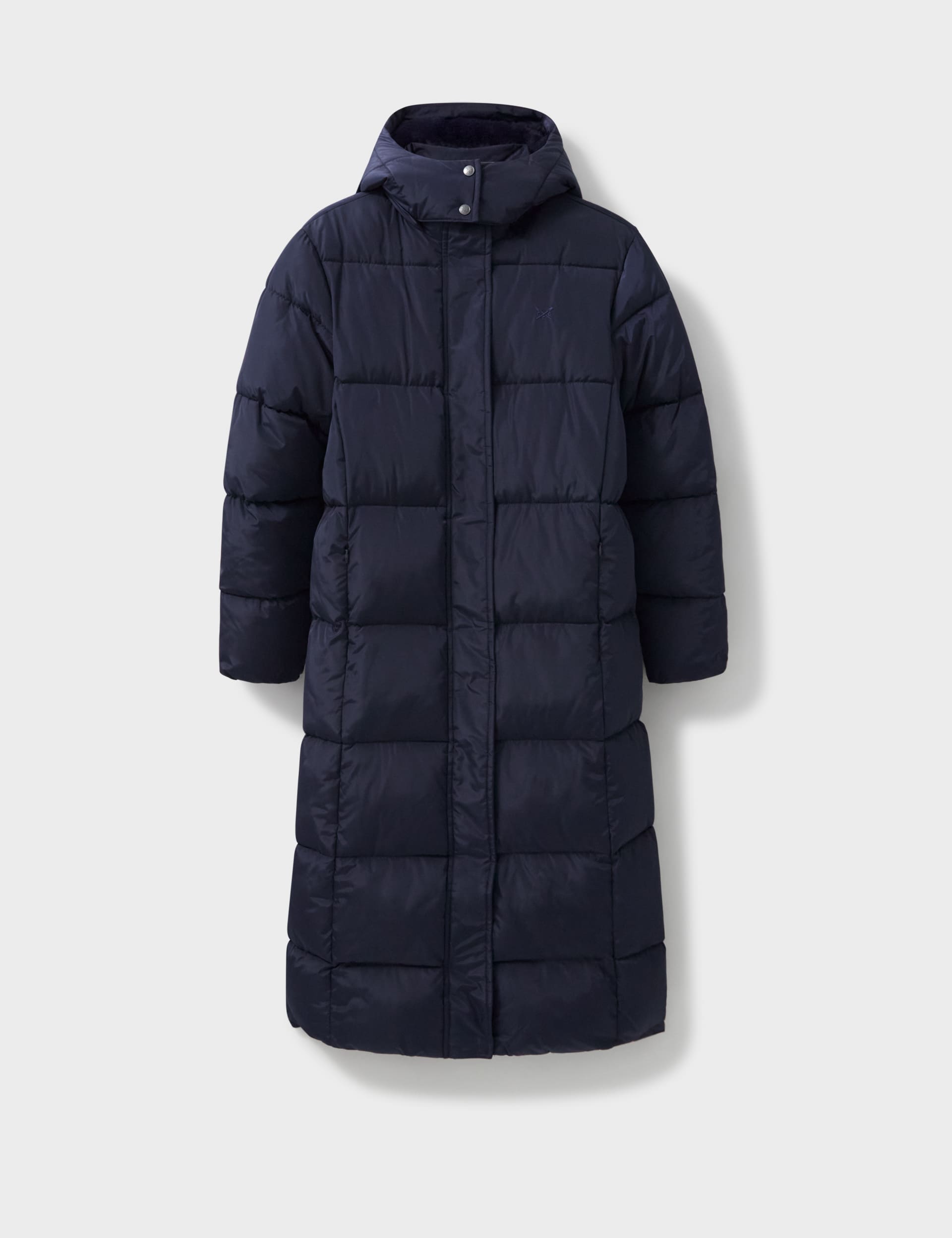 Crew Clothing Women's Padded Hooded Longline Puffer Coat - 12 - Navy, Navy