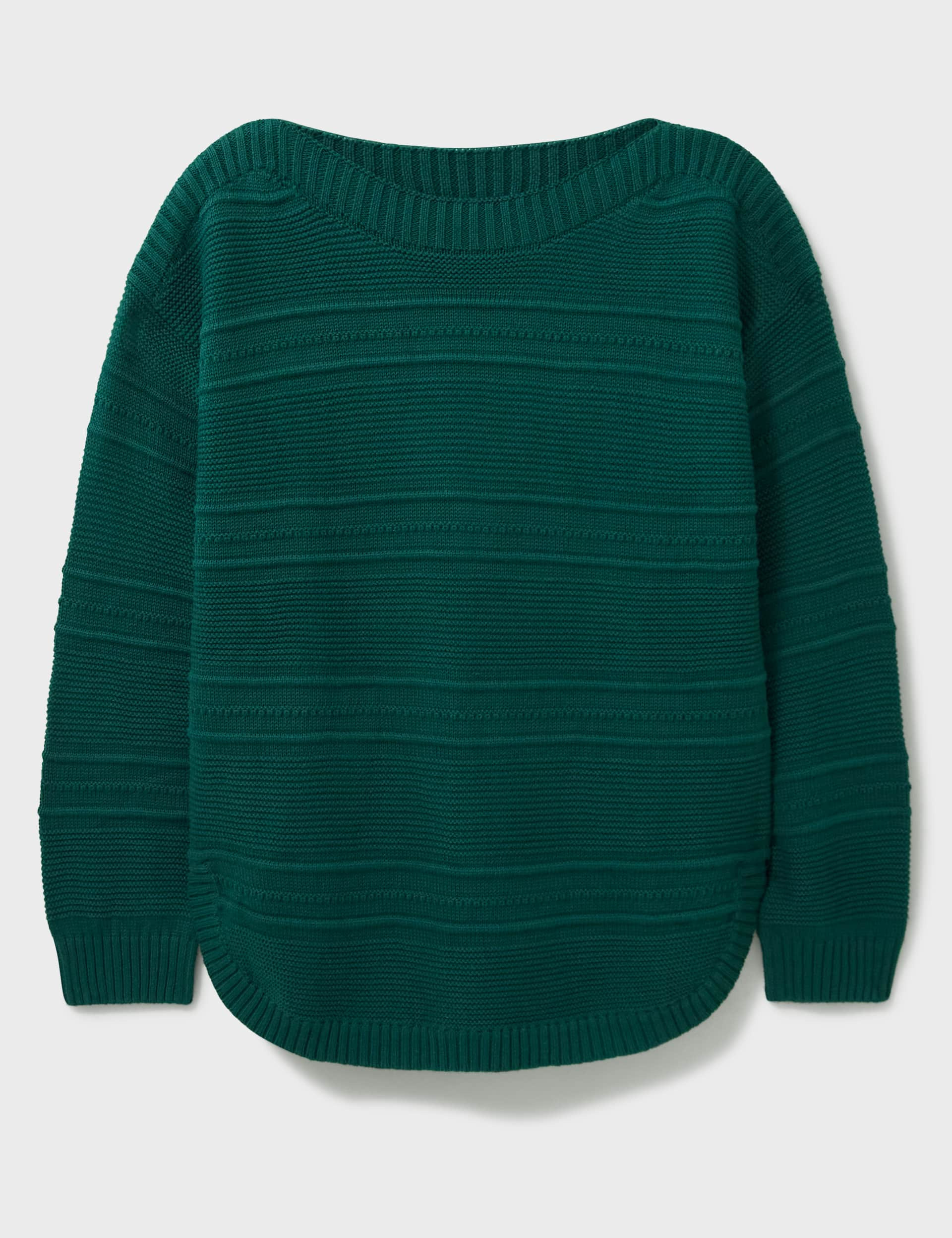 Crew Clothing Women's Cotton Blend Textured Slash Neck Jumper - 6 - Emerald, Emerald