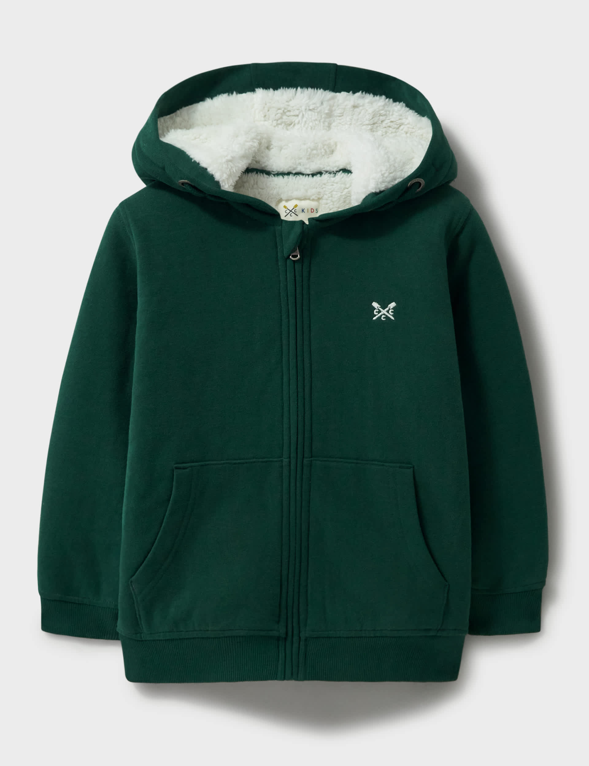 Crew Clothing Boys Pure Cotton Hoodie (3-12 Yrs) - 9-10Y - Green, Green,Navy