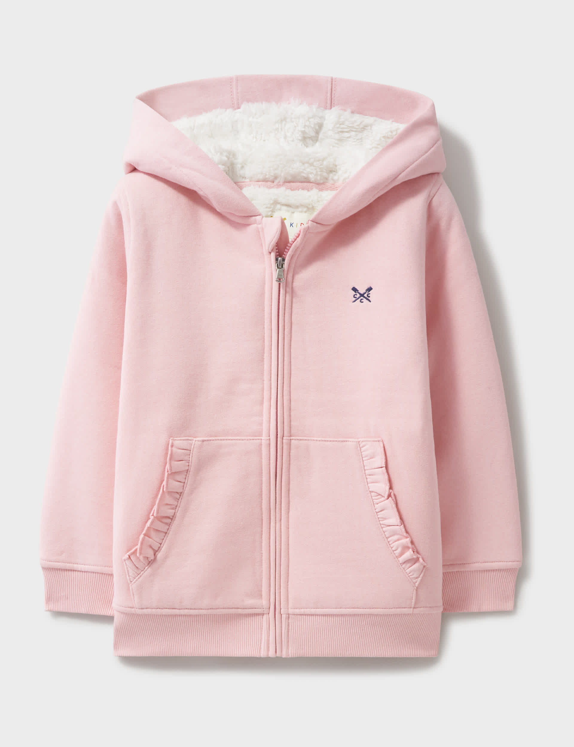 Crew Clothing Girls Pure Cotton Zip Hoodie (3-12 Yrs) - 5-6 Y - Coral, Coral