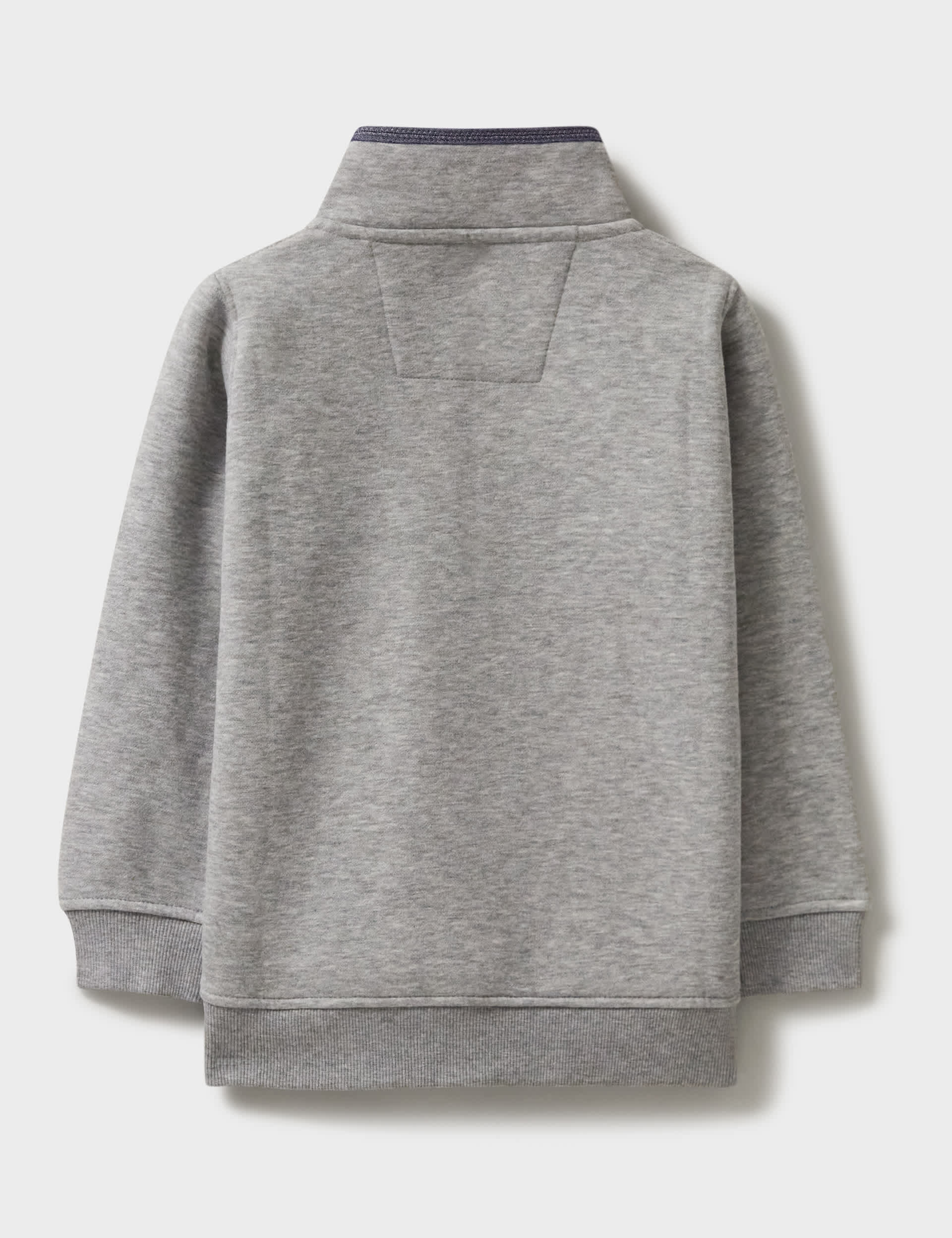 Crew Clothing Boys Cotton Rich Half Zip Sweatshirt (3-12 Yrs) - 8-9 Y - Grey Marl, Grey Marl