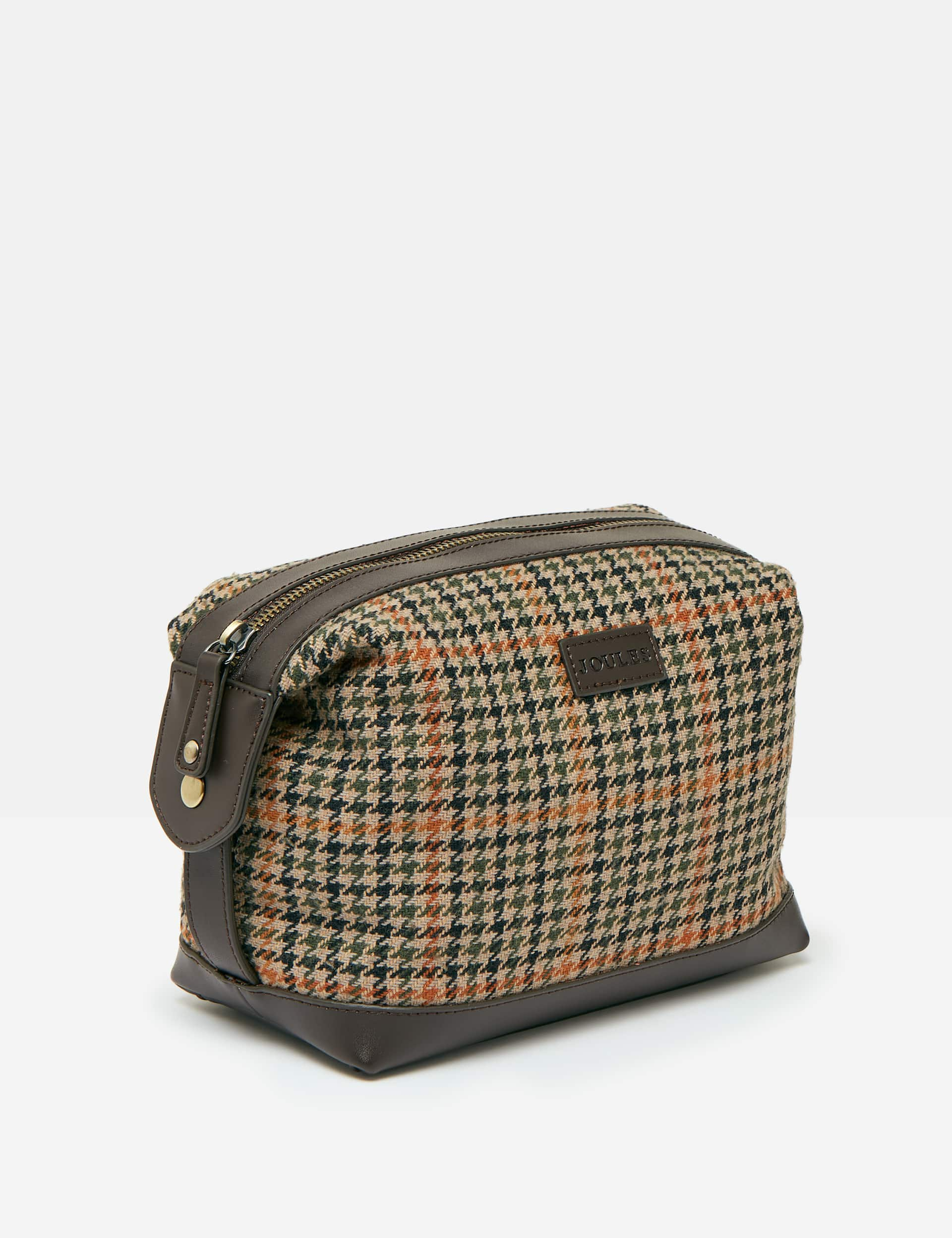 Joules Men's Tweed Washbag - Brown, Brown