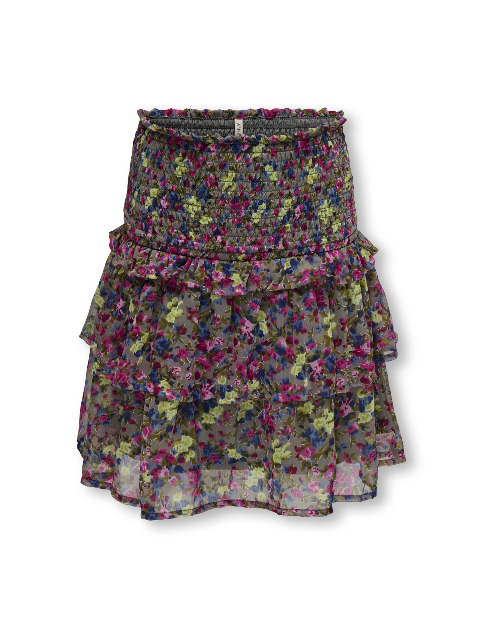 Kids Only Girls Floral Skirt (8-14 Yrs) - 13y - Black Mix, Black Mix