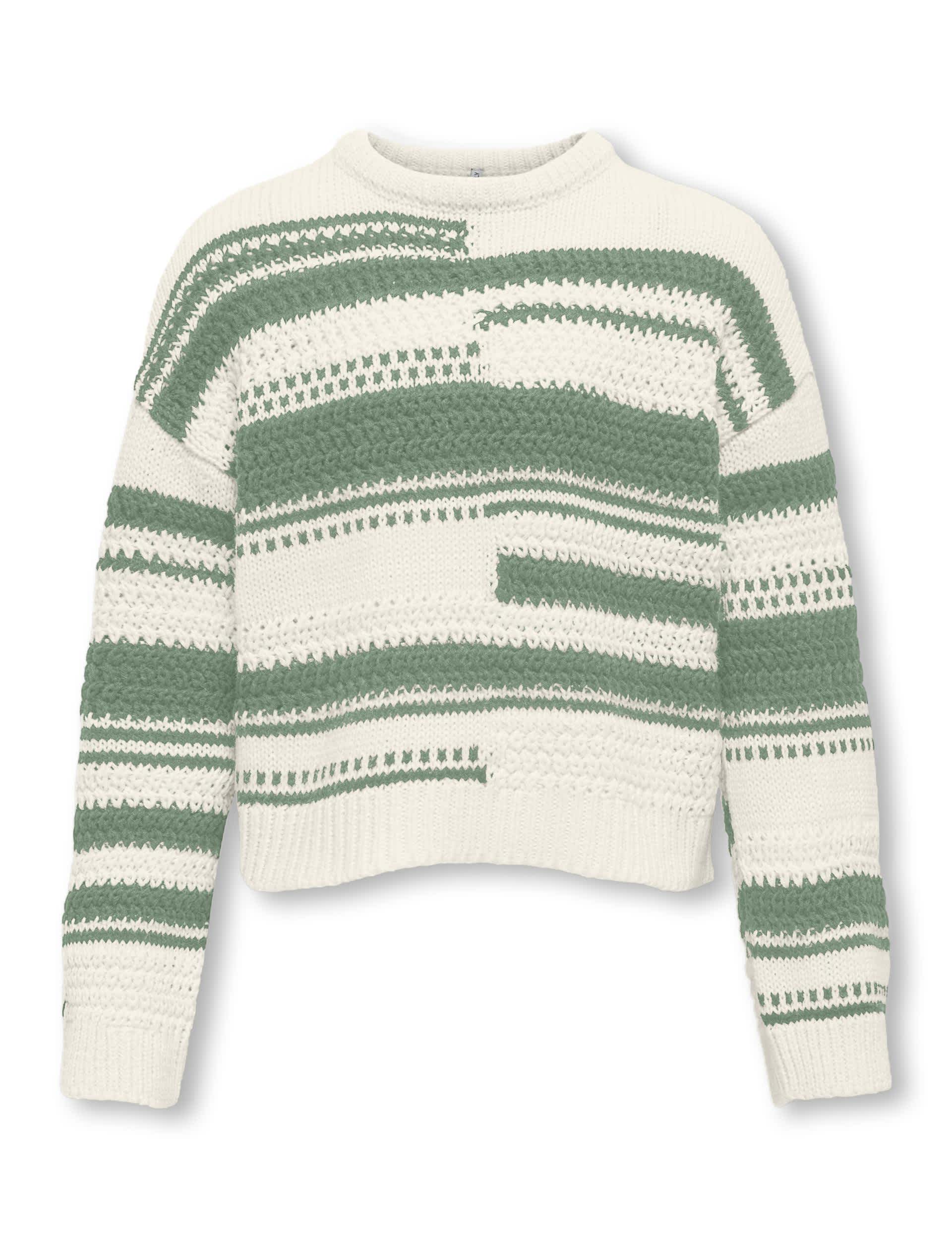 Kids Only Girls Textured Jumper (7-14 Yrs) - 7-8 Y - Green Mix, Black Mix,Green Mix