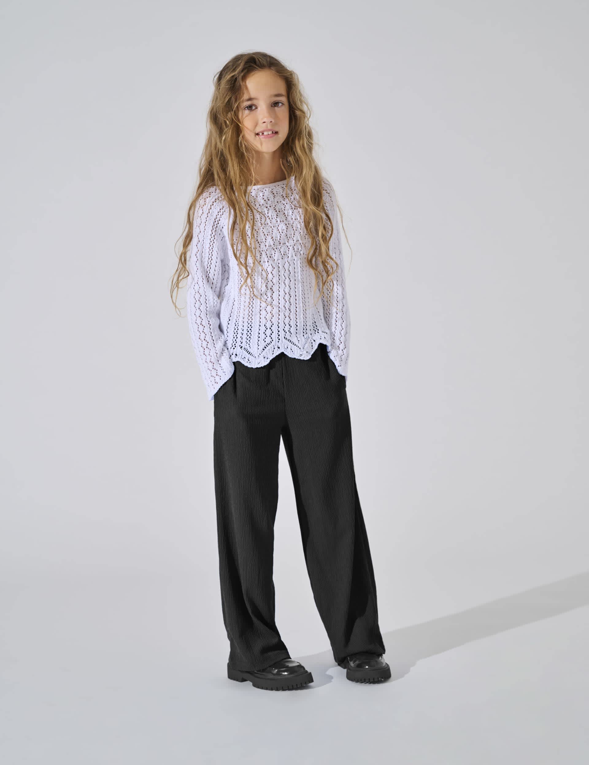 Kids Only Girls Wide Leg Trousers (8-14 Yrs) - 10y - Black, Black