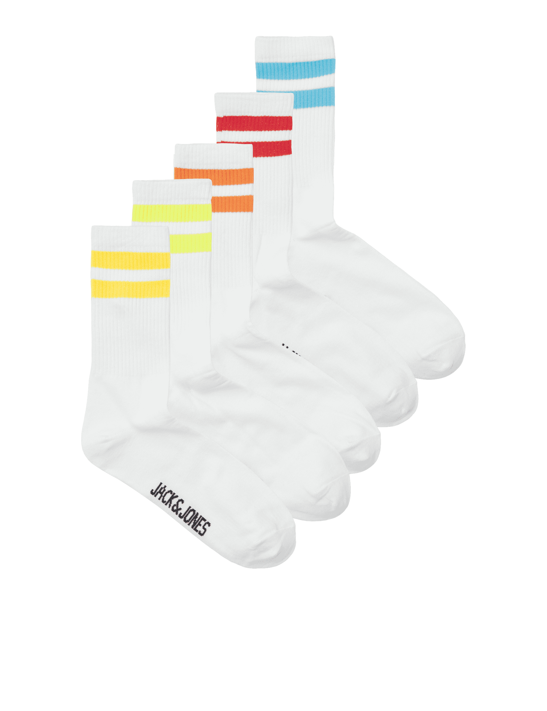 Jack & Jones Junior Boys 5pk Cotton Rich Striped Socks (1-9 Yrs)