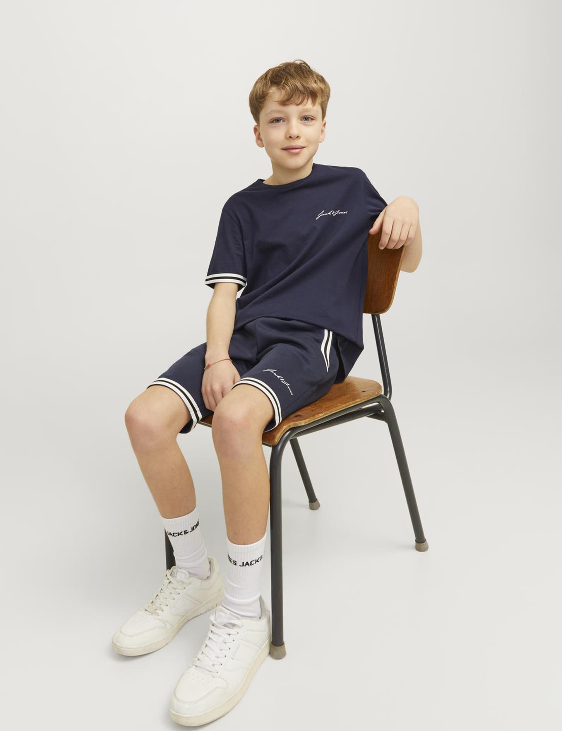 Jack & Jones Junior Boys 2pc Pure Cotton Top & Bottom Outfit (8-16 Yrs) - 16y - Navy, Navy