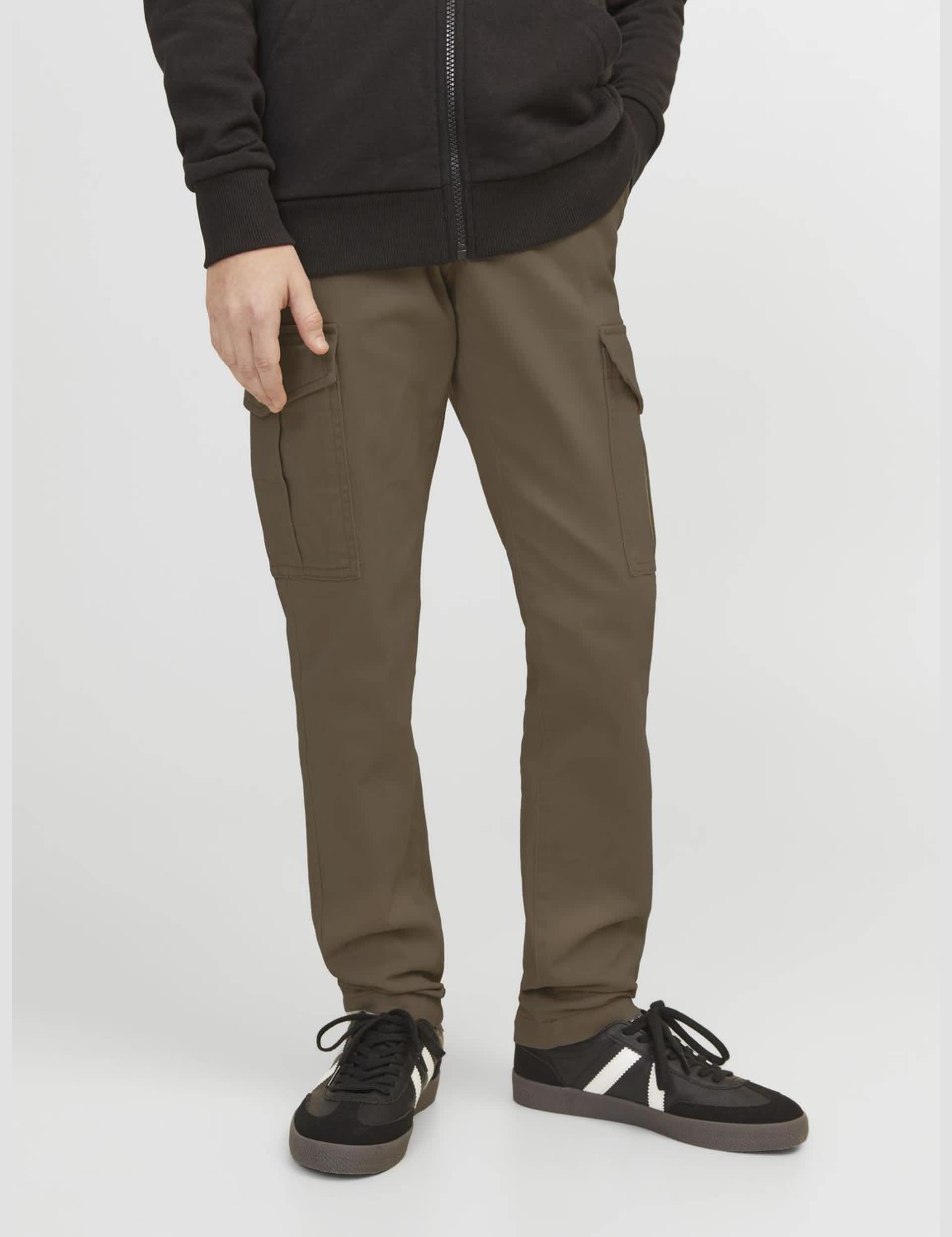 Jack & Jones Junior Boys Slim Cotton Rich Cargo Trousers (8-16 Yrs) - 14y - Brown, Black,Green,Brown