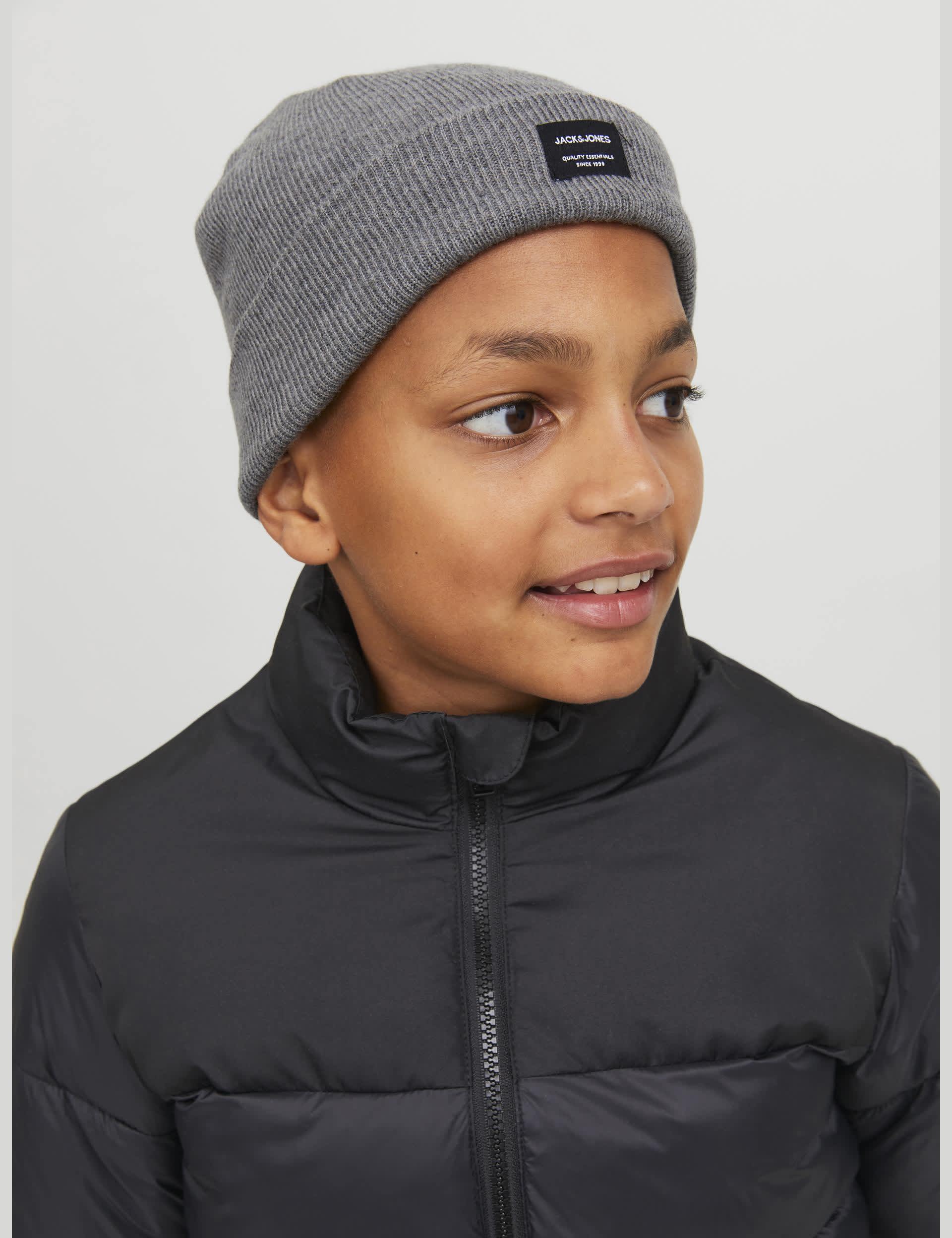 Jack & Jones Junior Kids Knitted Winter Hat - L-XL - Grey, Black,Navy,Grey