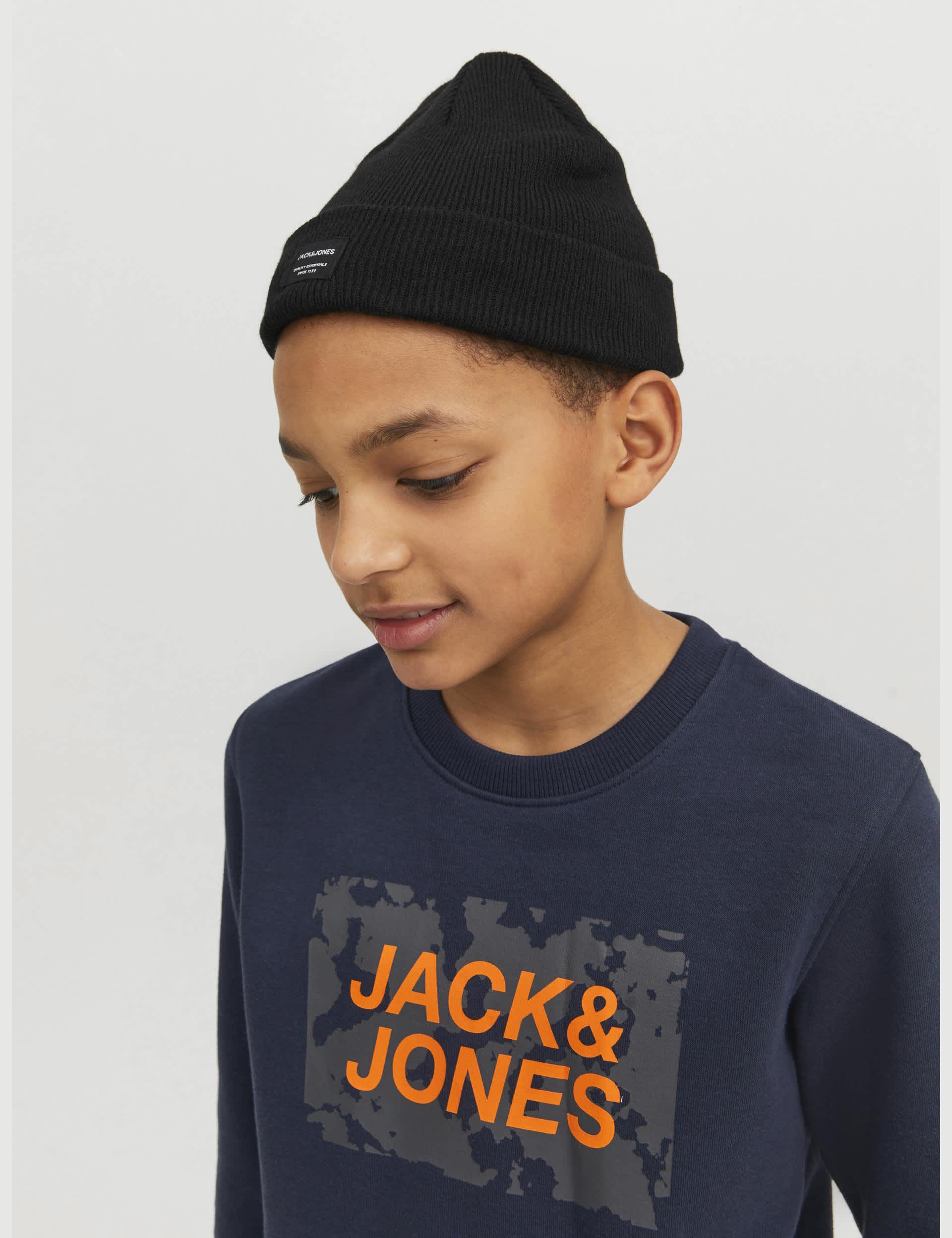 Jack & Jones Junior Kids Knitted Winter Hat - L-XL - Black, Navy,Grey,Black