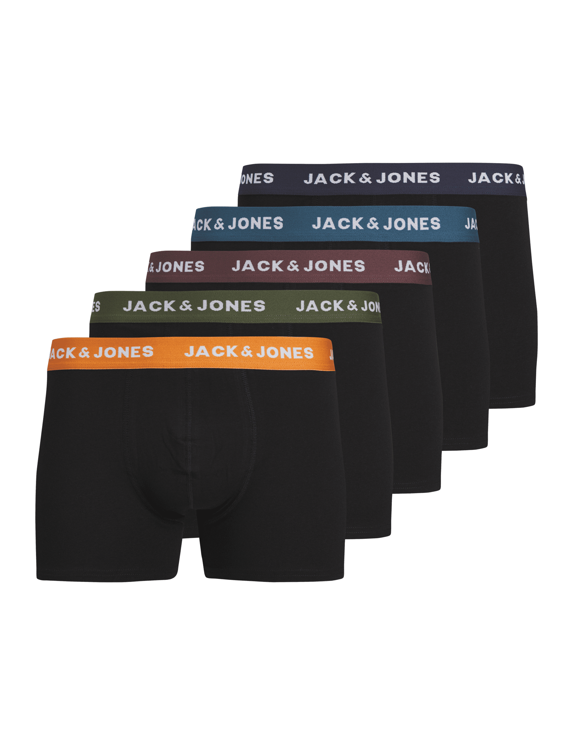 Jack & Jones Junior Boys 5pk Cotton Rich Trunks - 14y - Multi, Multi