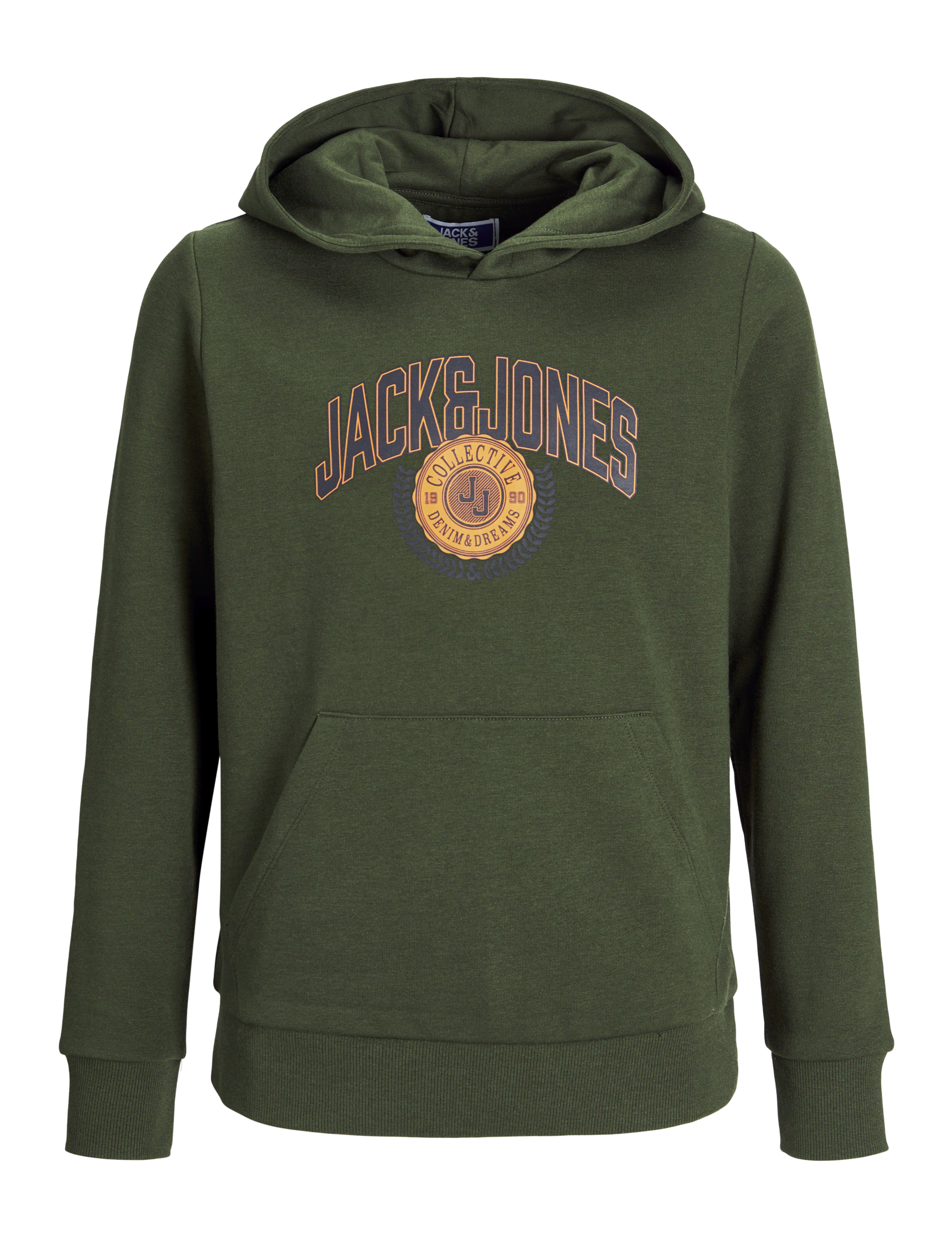 Jack & Jones Junior Boys Cotton Rich Varsity Graphic Hoodie (8-16 Yrs) - 14y - Khaki Mix, Cream Mix,