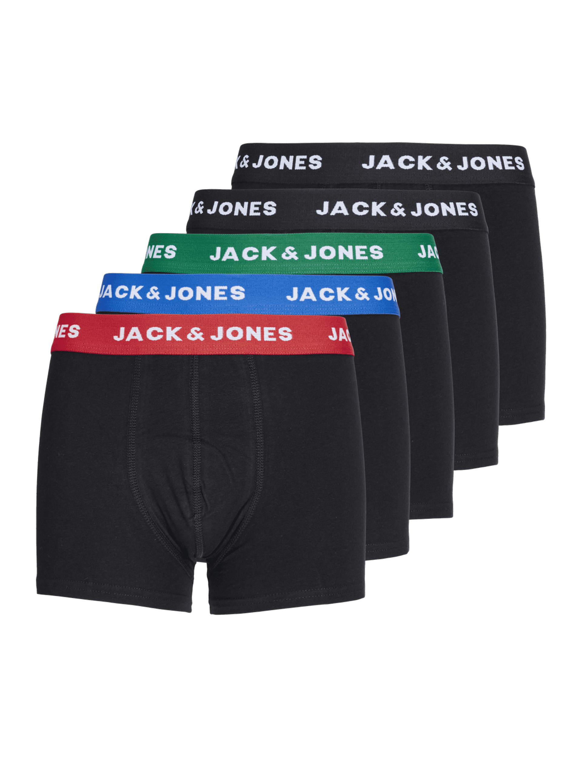 Jack & Jones Junior Boys 5pk Cotton with Stretch Trunks (8-16 Yrs)